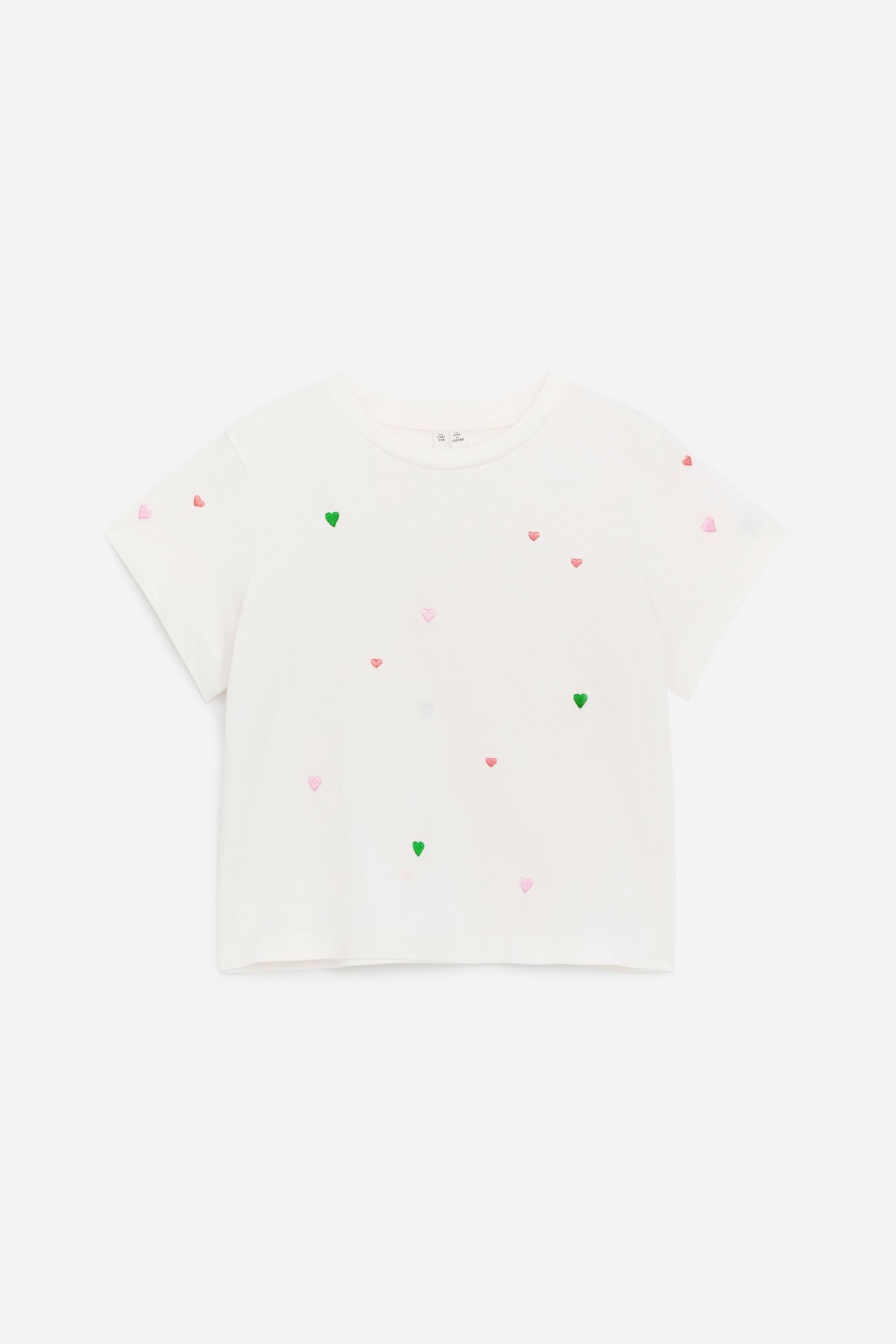 Besticktes T-Shirt - Weiß