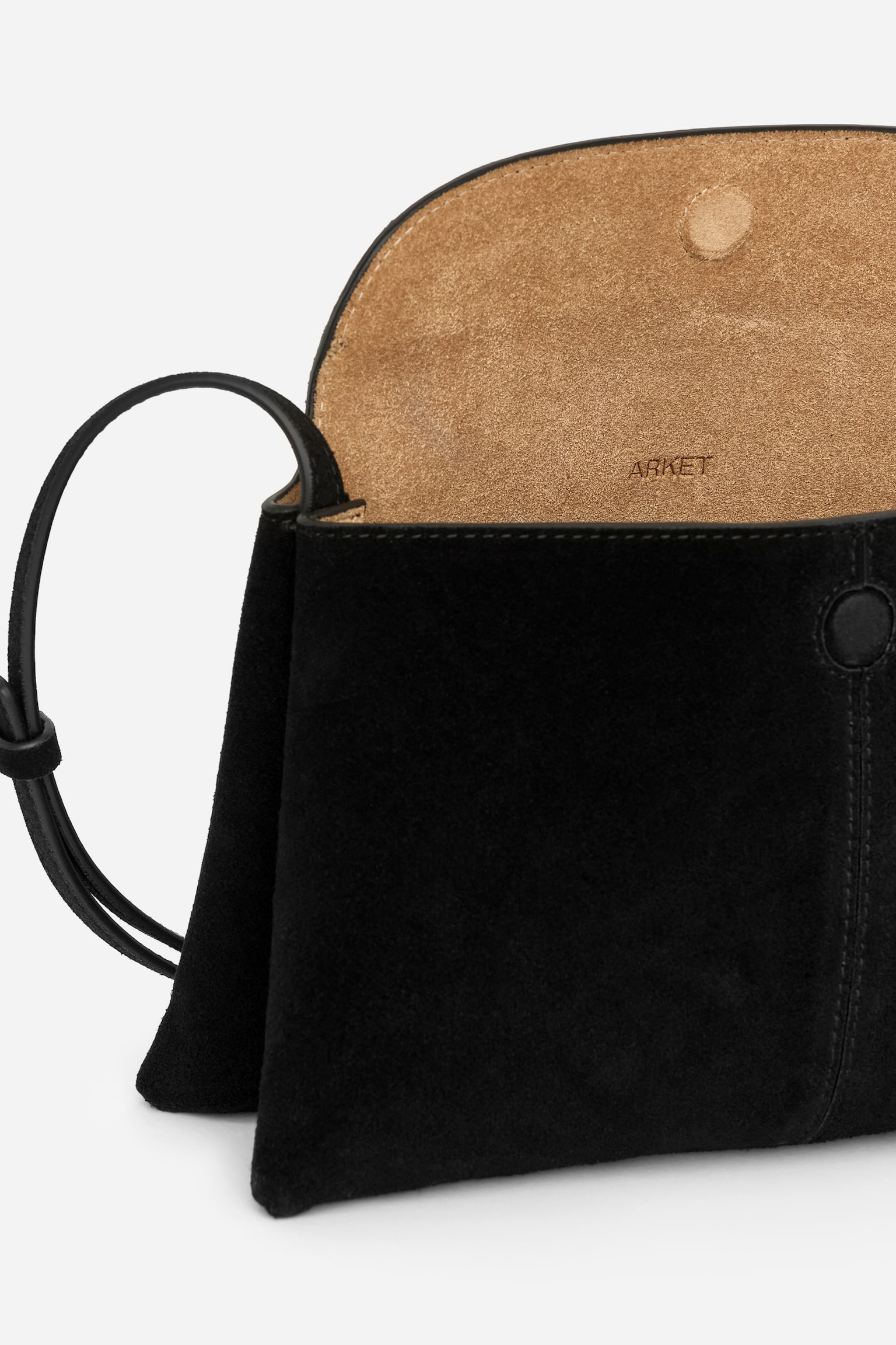 Crossbody-väska i mocka - Svart/Brun - 4