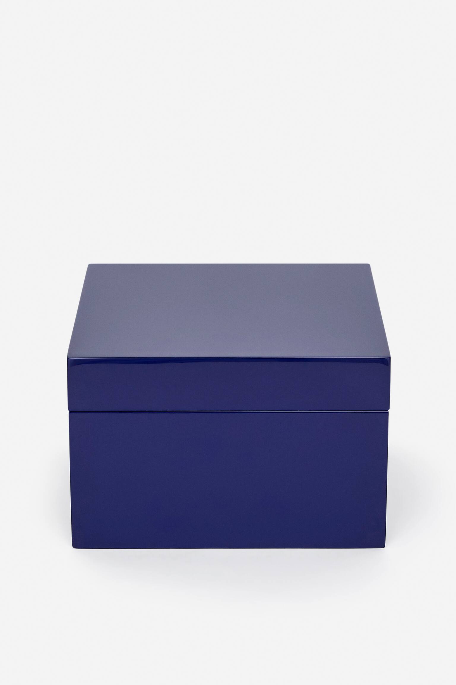 Boîte laquée 17 cm x 17 cm - Bleu vif/Rouge - 3