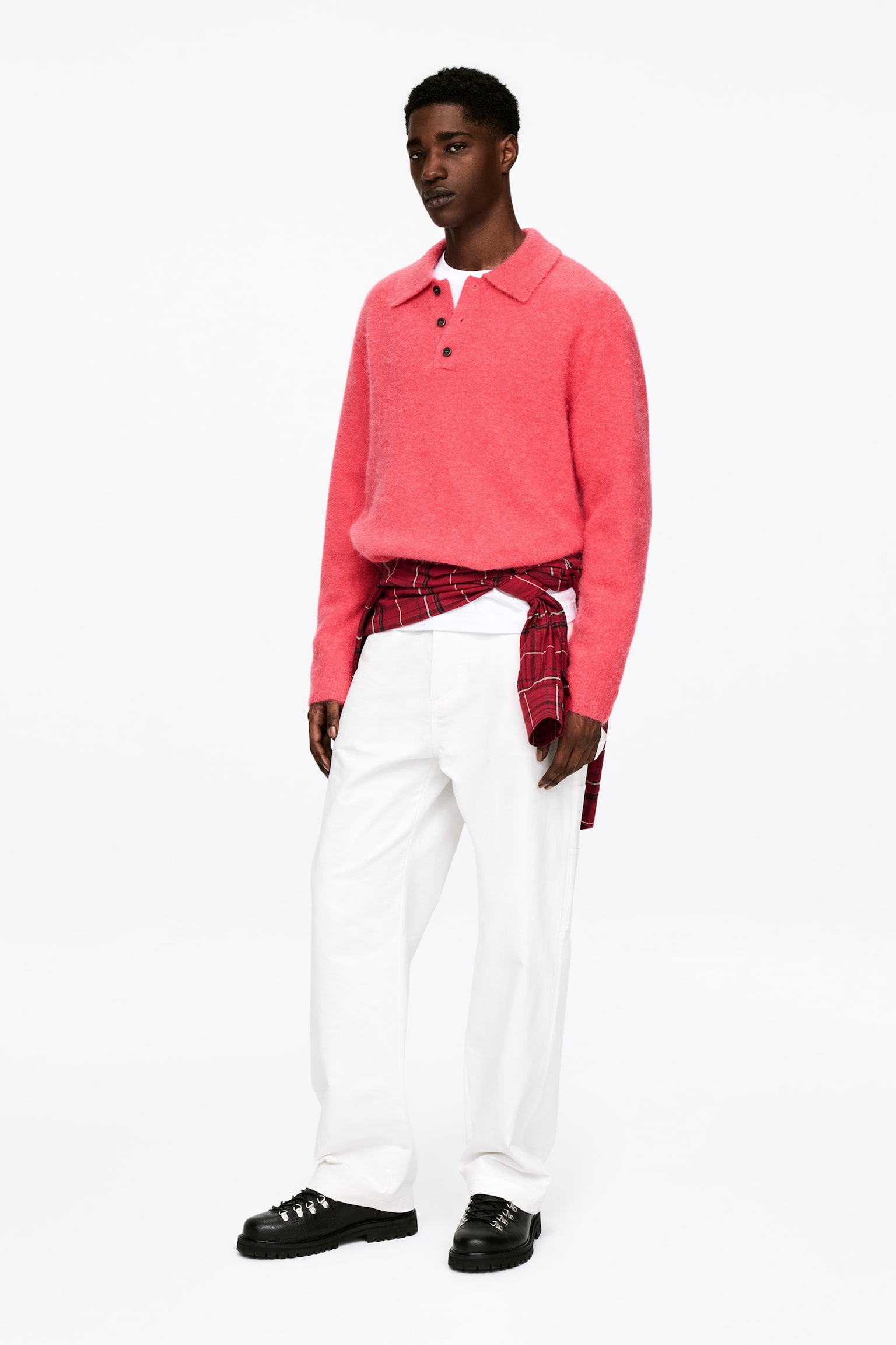 Poloshirt aus Alpakawolle und Wolle - Rosa - 3