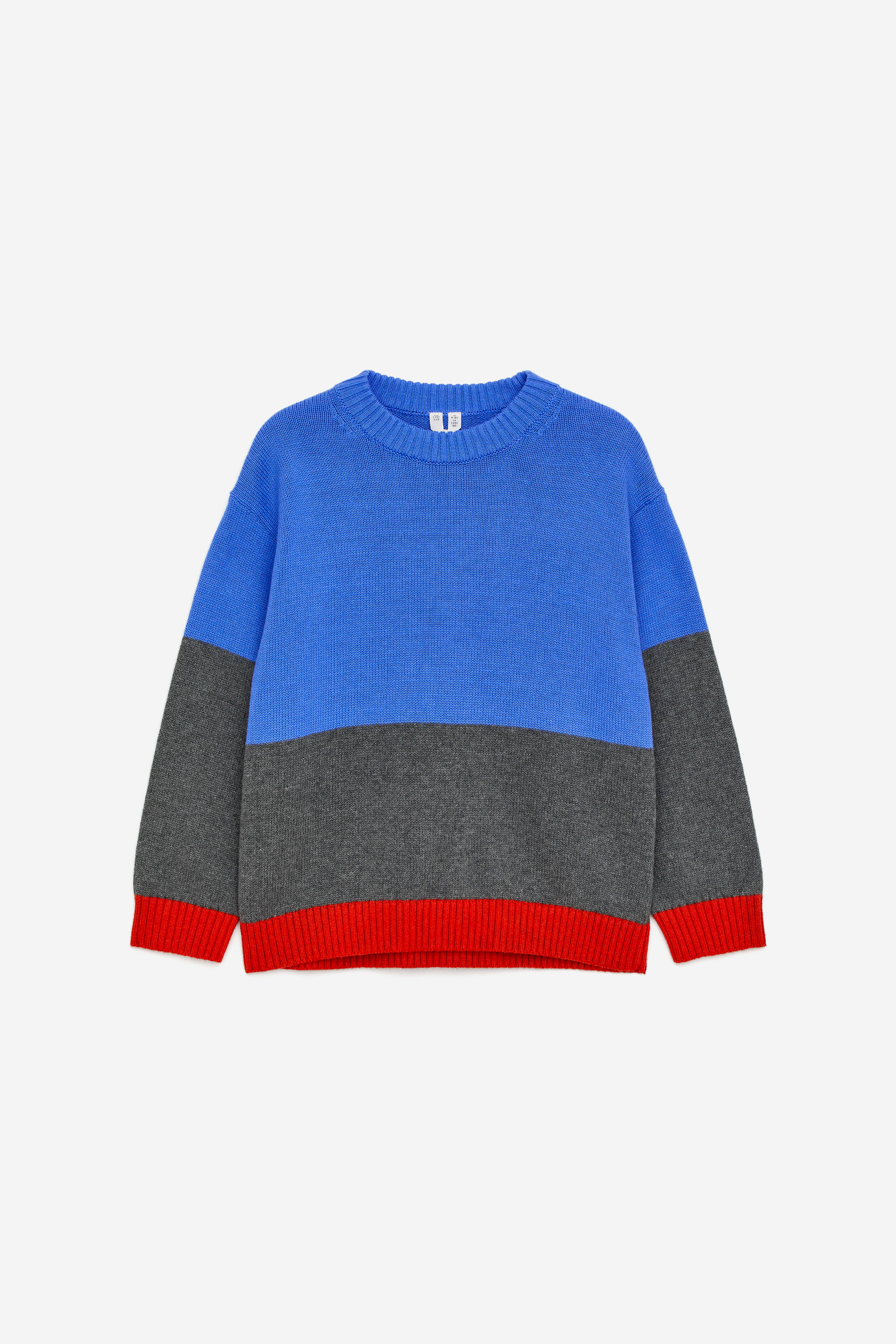 Pullover aus Baumwolle und Wolle - Blau/Grau/Rot