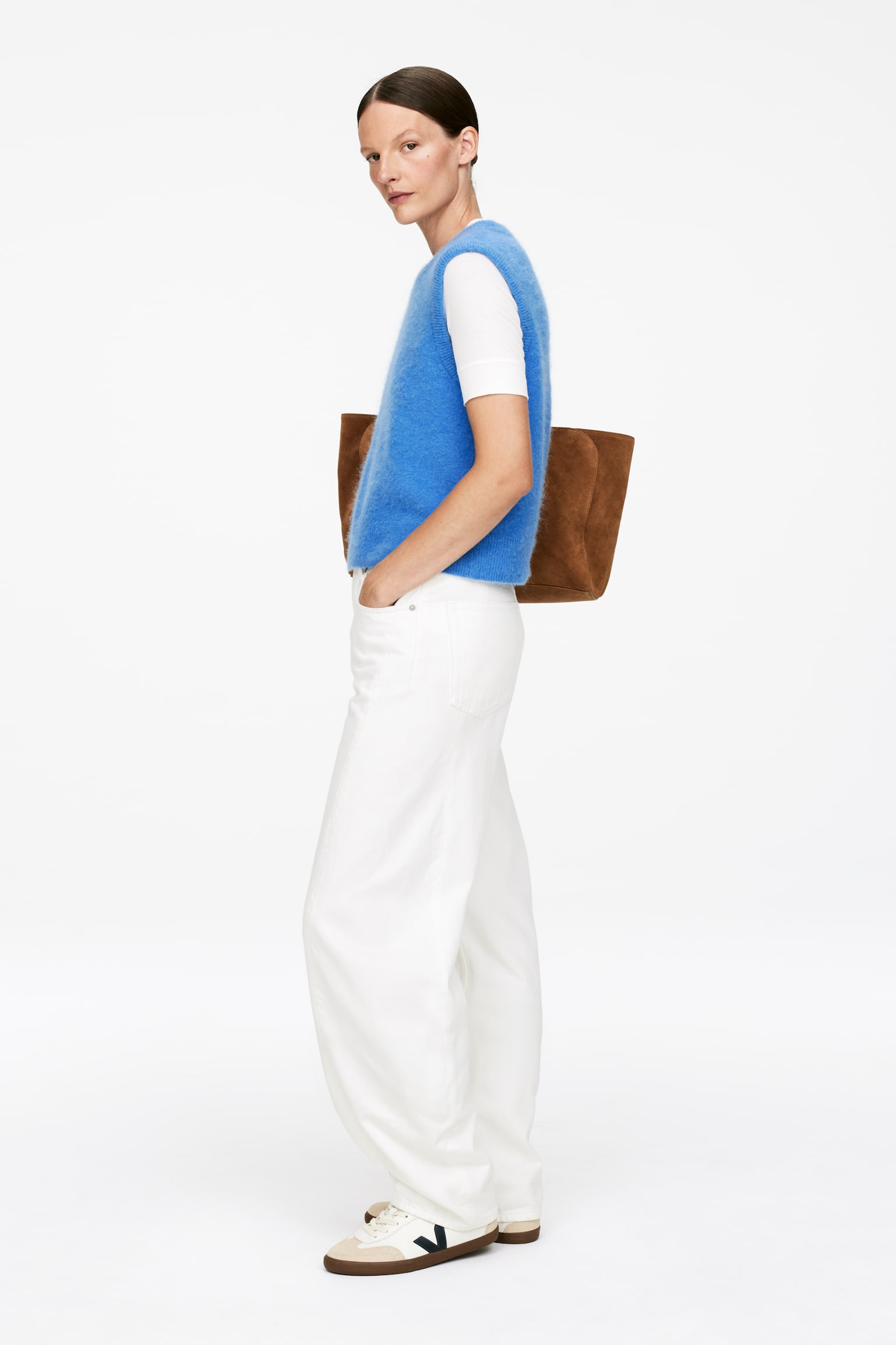 Vest van een alpaca-wolmix - Blauw/Zwart - 6