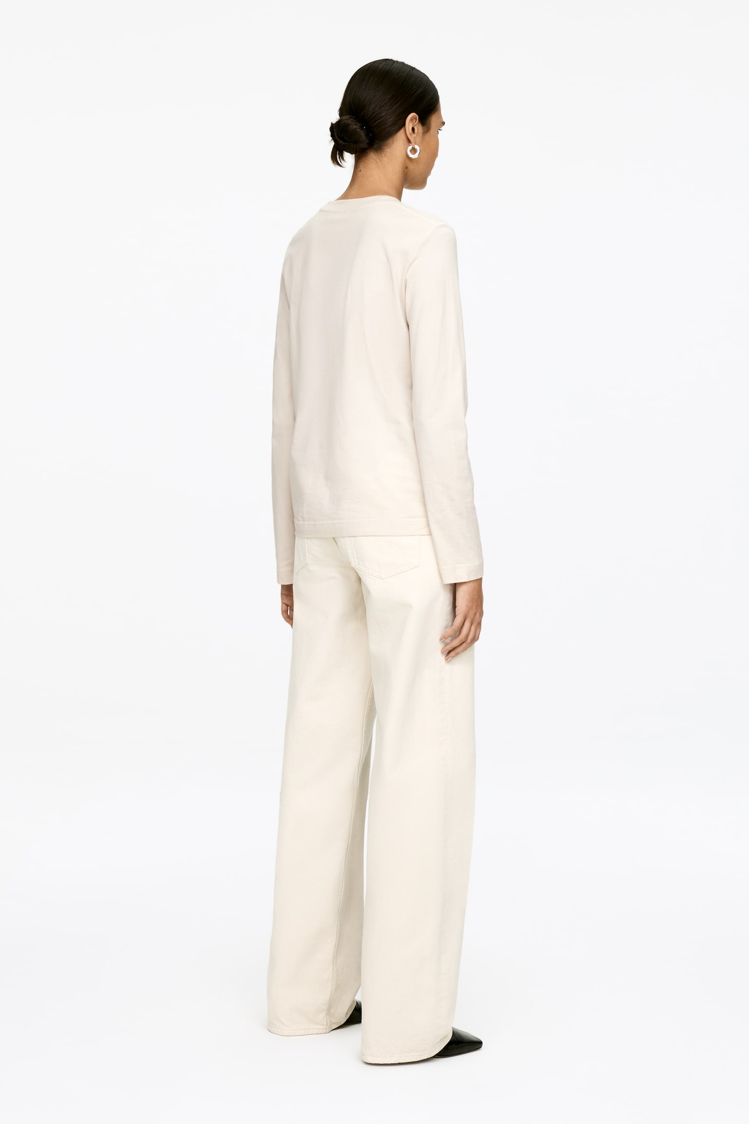 IRIS Charakteristisches Langarm-T-Shirt - Cremeweiß/Weiß/Schwarz/Grau/Knallblau/Weiß/Braun/Cremeweiß/Schwarz/Rosa/Cremeweiß/Rostrot - 4