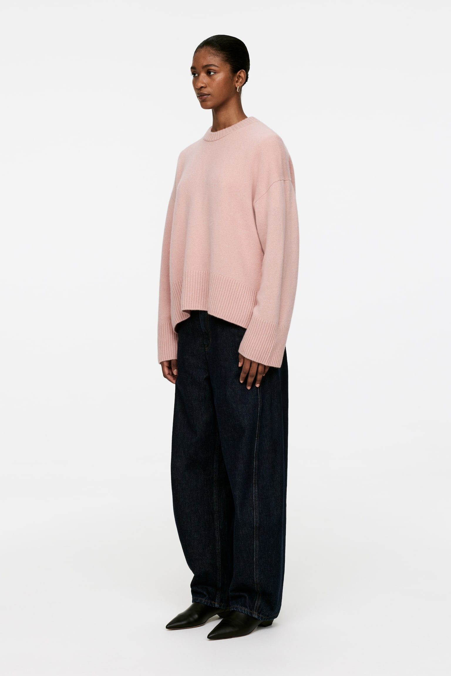 Relaxed Cashmere-Wool Jumper - Pink/Black/Beige - 5