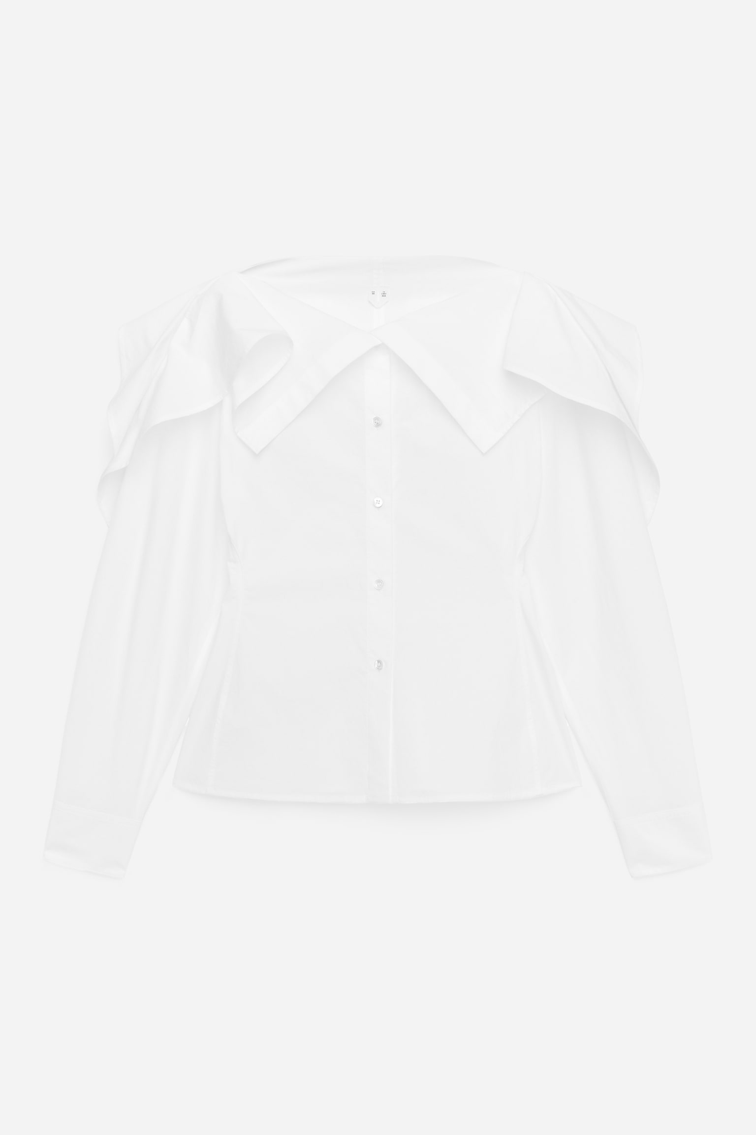 Bluse mit übergroßem Kragen - Weiß - 2