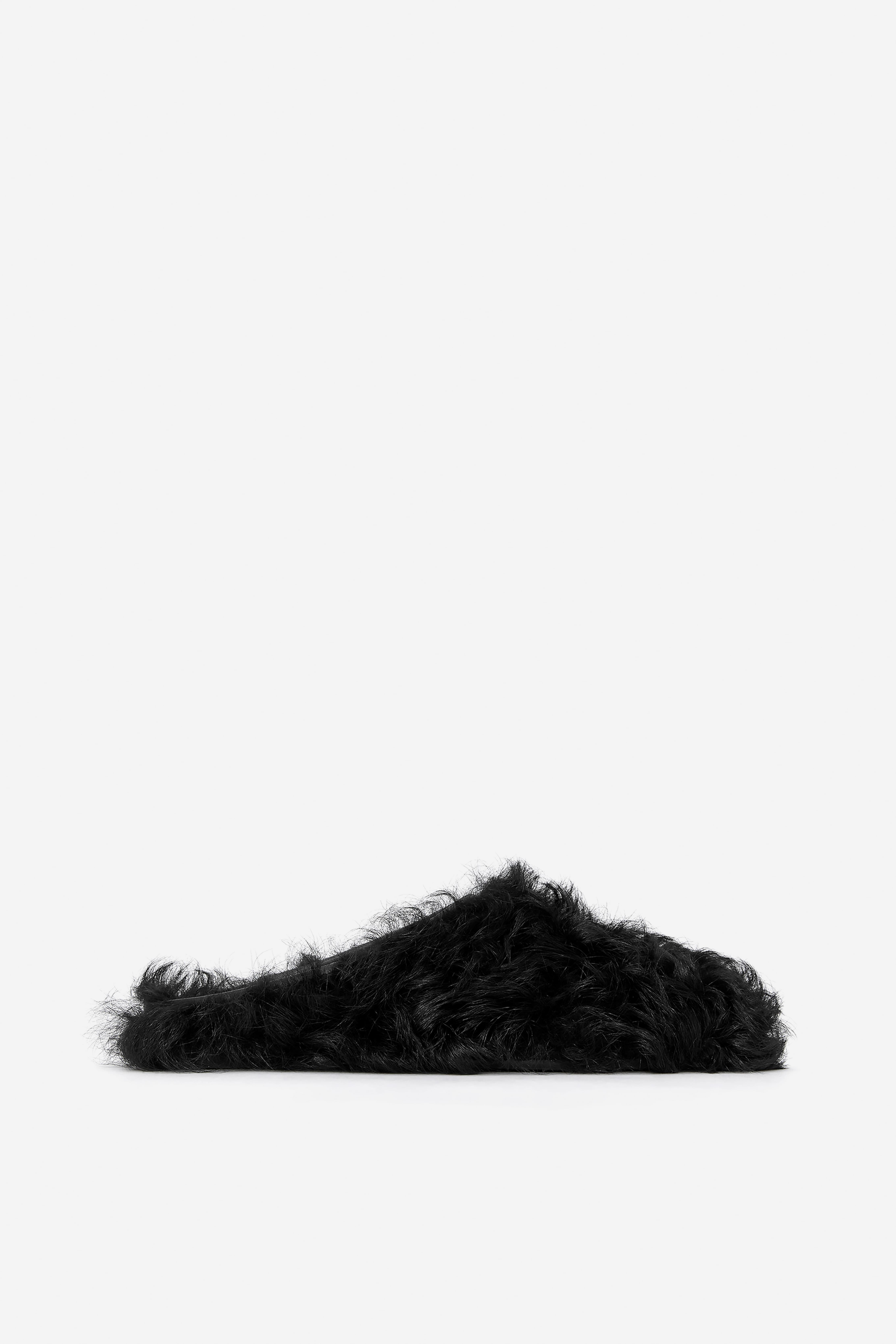 Shearling-Mule - Schwarz