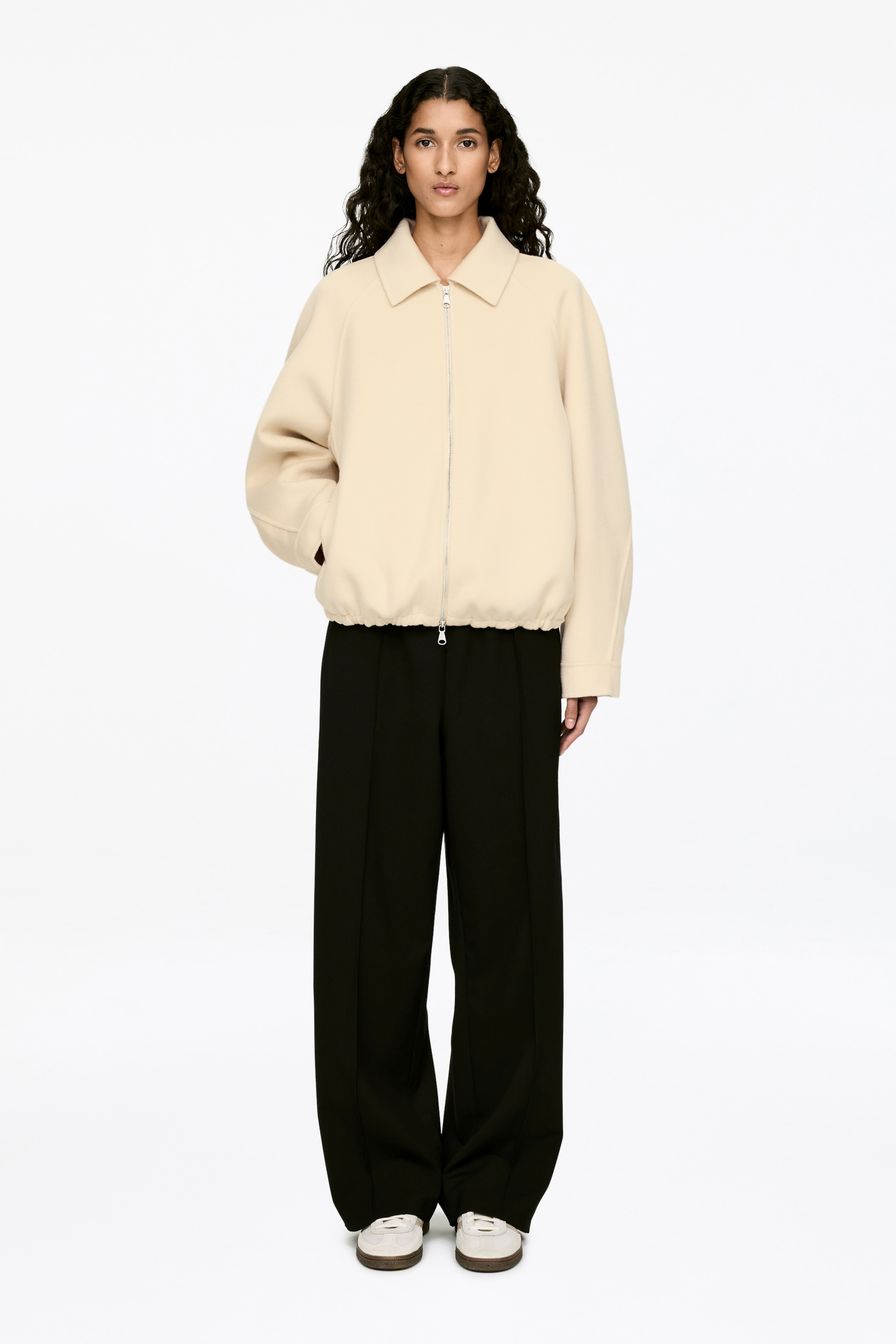 Giacca in tessuto doppiato di misto lana - Beige