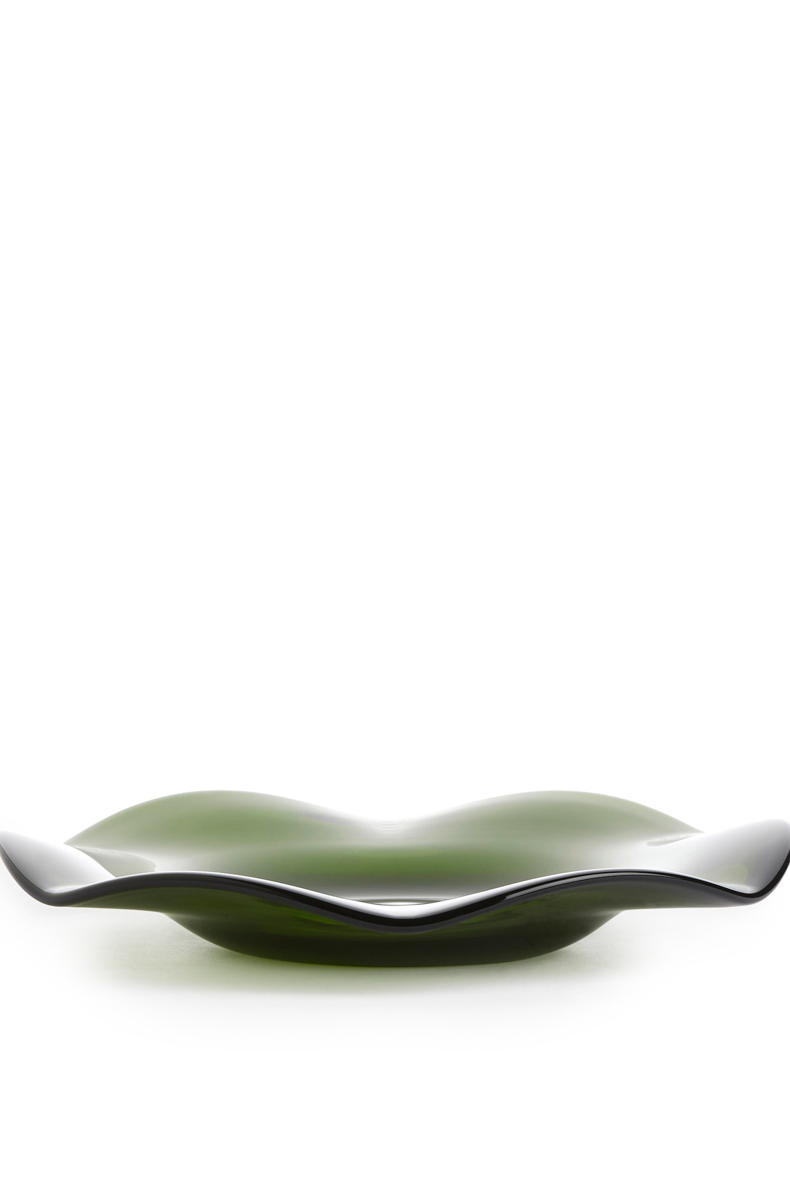 Wavy Glass Plate 27 cm - Green - 1