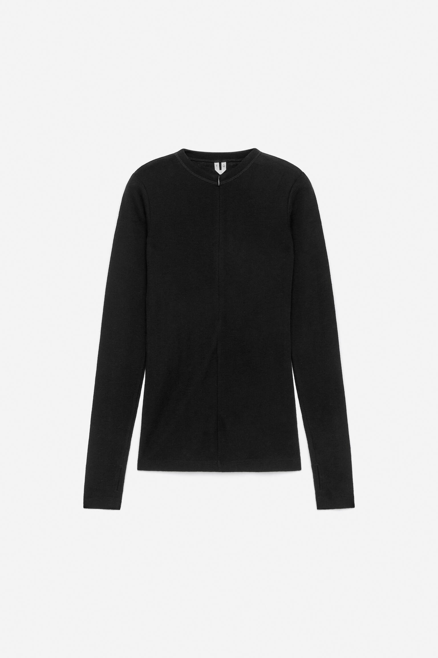 Maglia in lana con mezza cerniera - Nero
