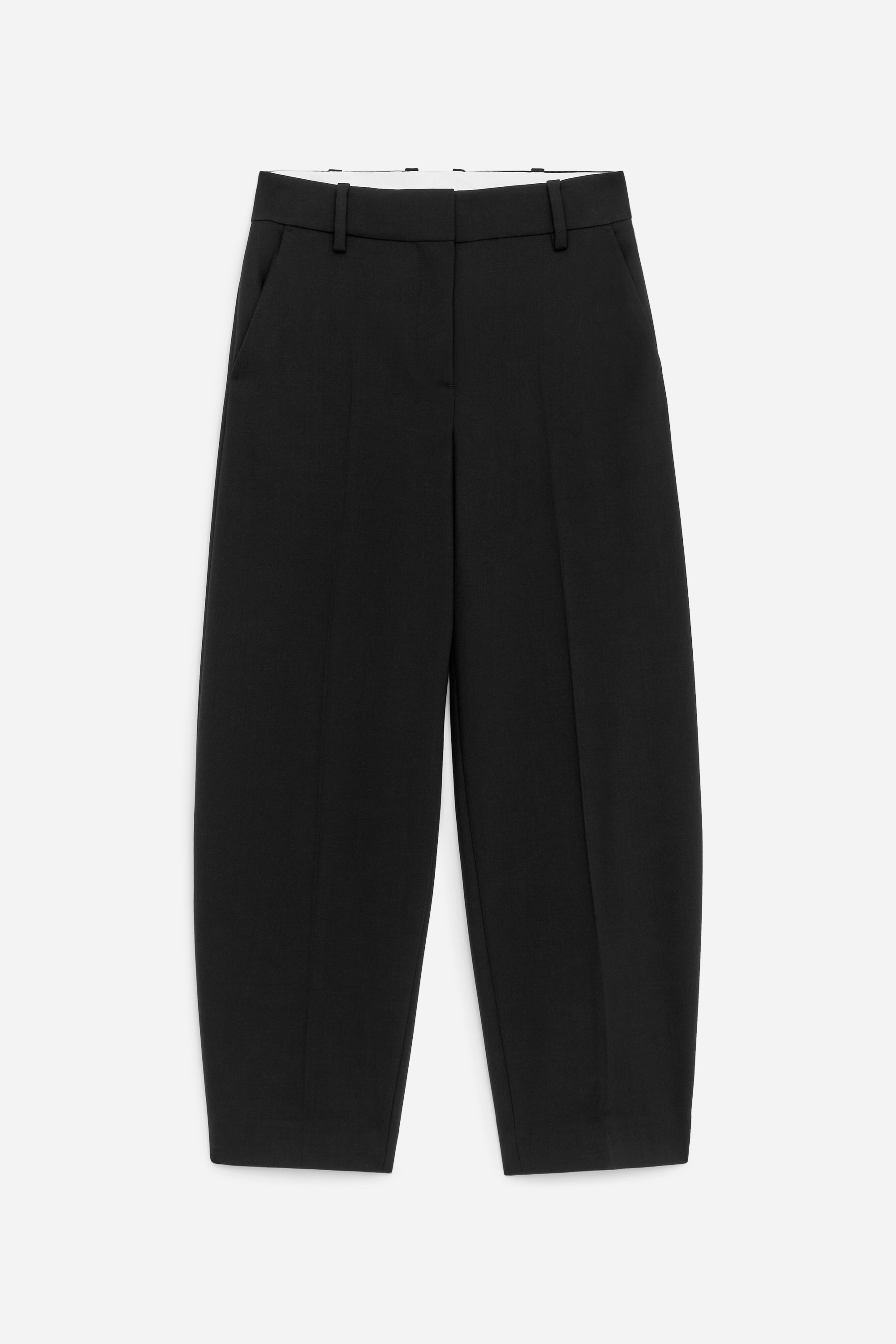 Pantaloni barrel dai dettagli con cerniera - Nero