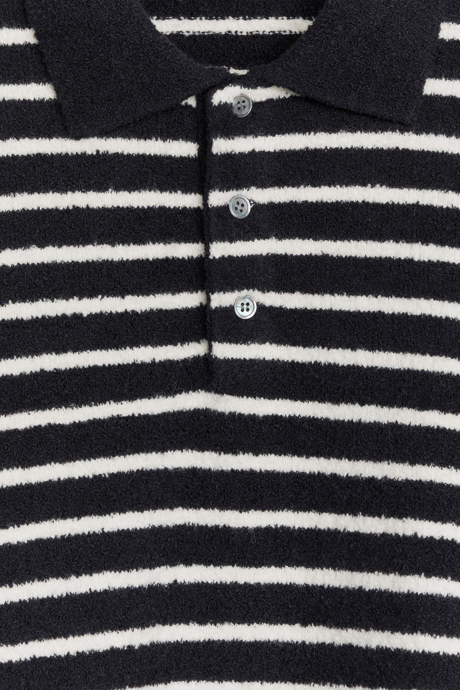 Knitted Polo Shirt - Dark Blue/Off White/Dark Blue/Off White - 6