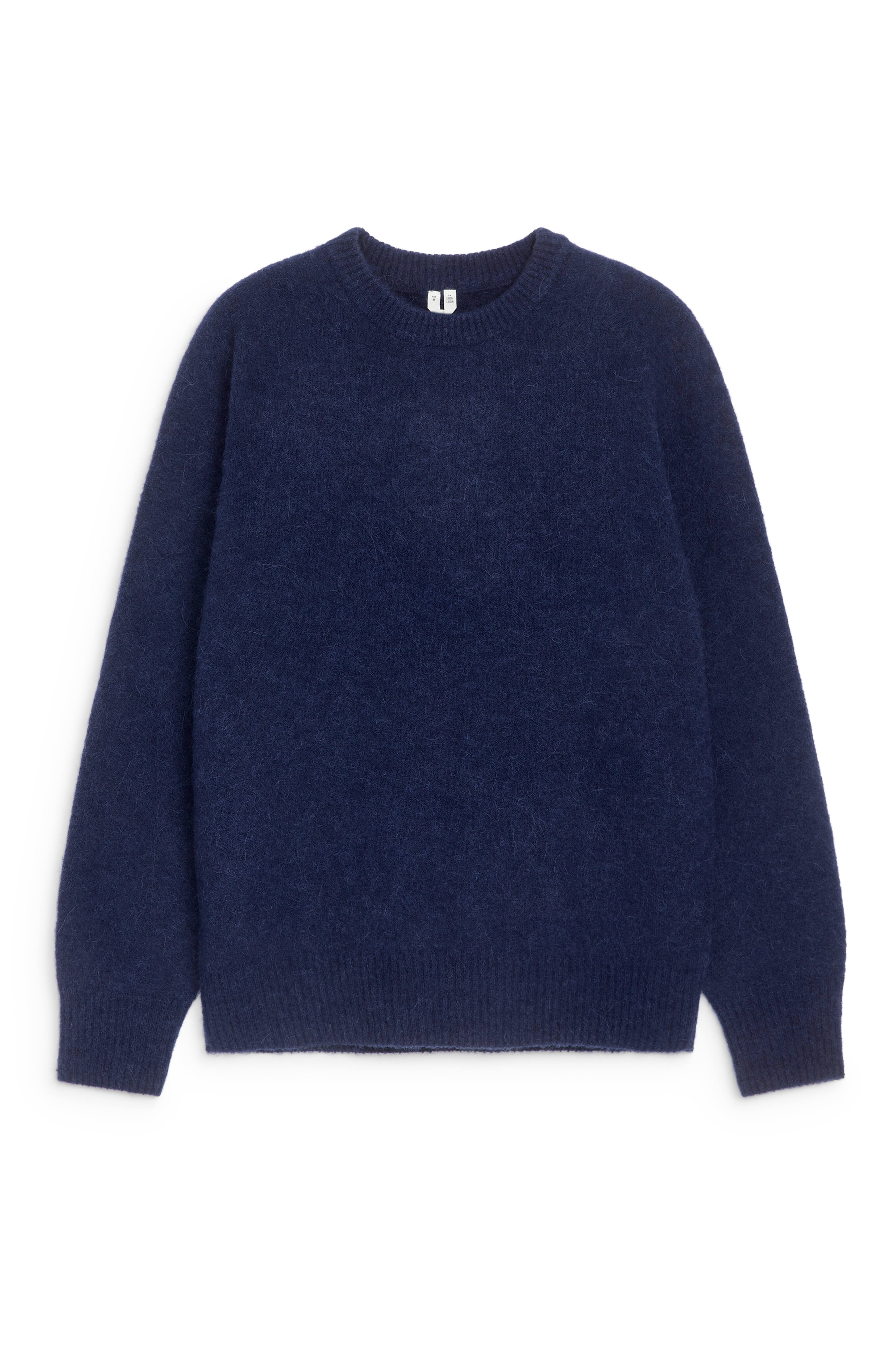 Alpaca-Merino Blend Jumper - Round neck - Long sleeve - Dark Grey 