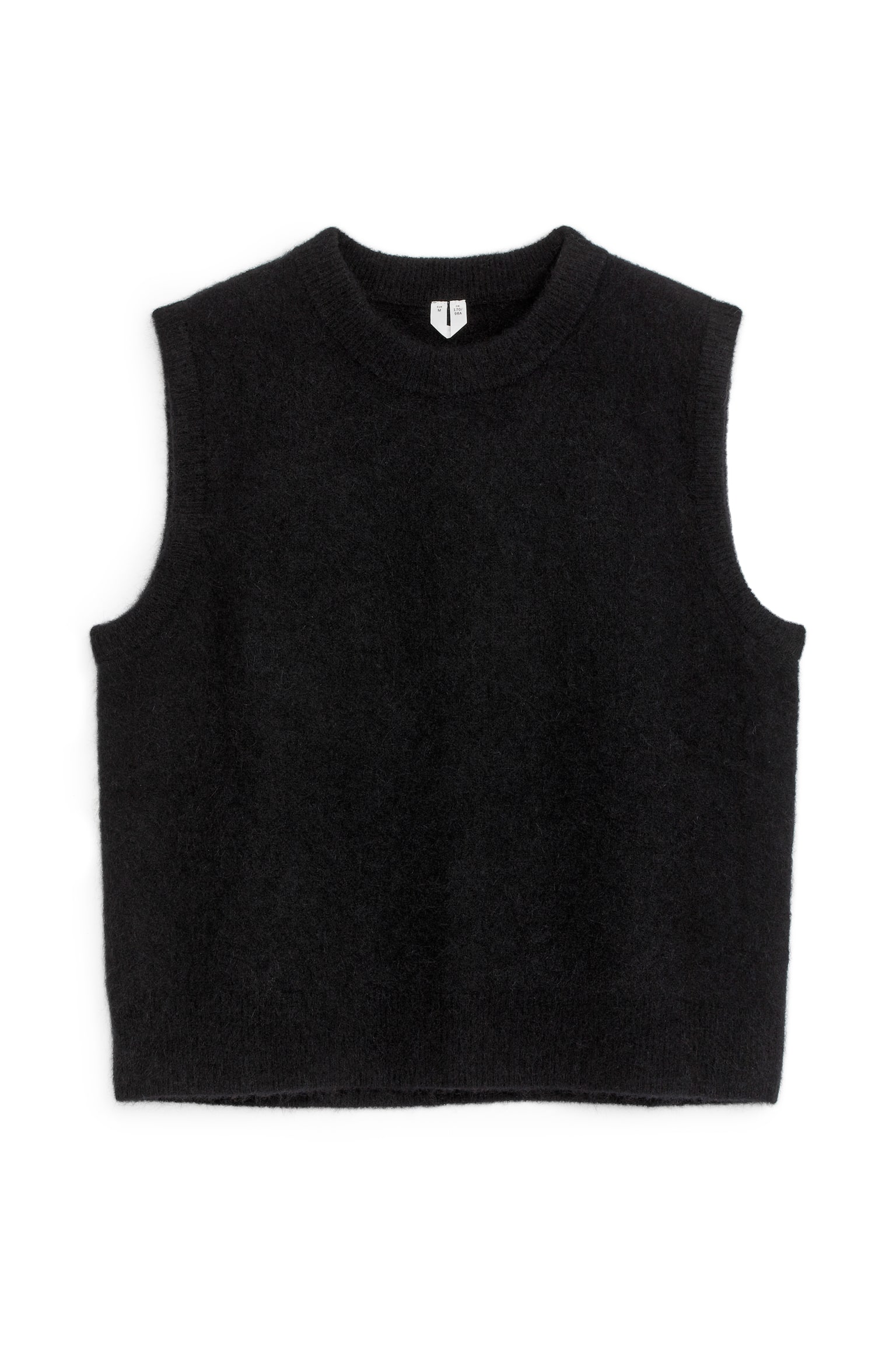 Alpaca-Wool Blend Vest - Black/White/Black - 2