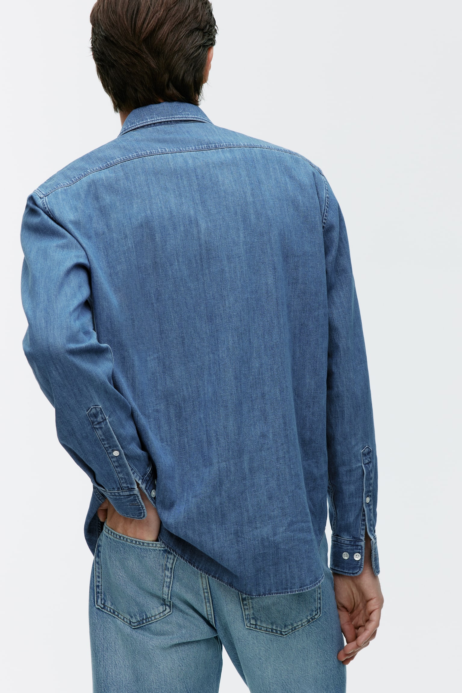 Denim Shirt - Washed Blue/Black/Dark Blue/Ecru - 4