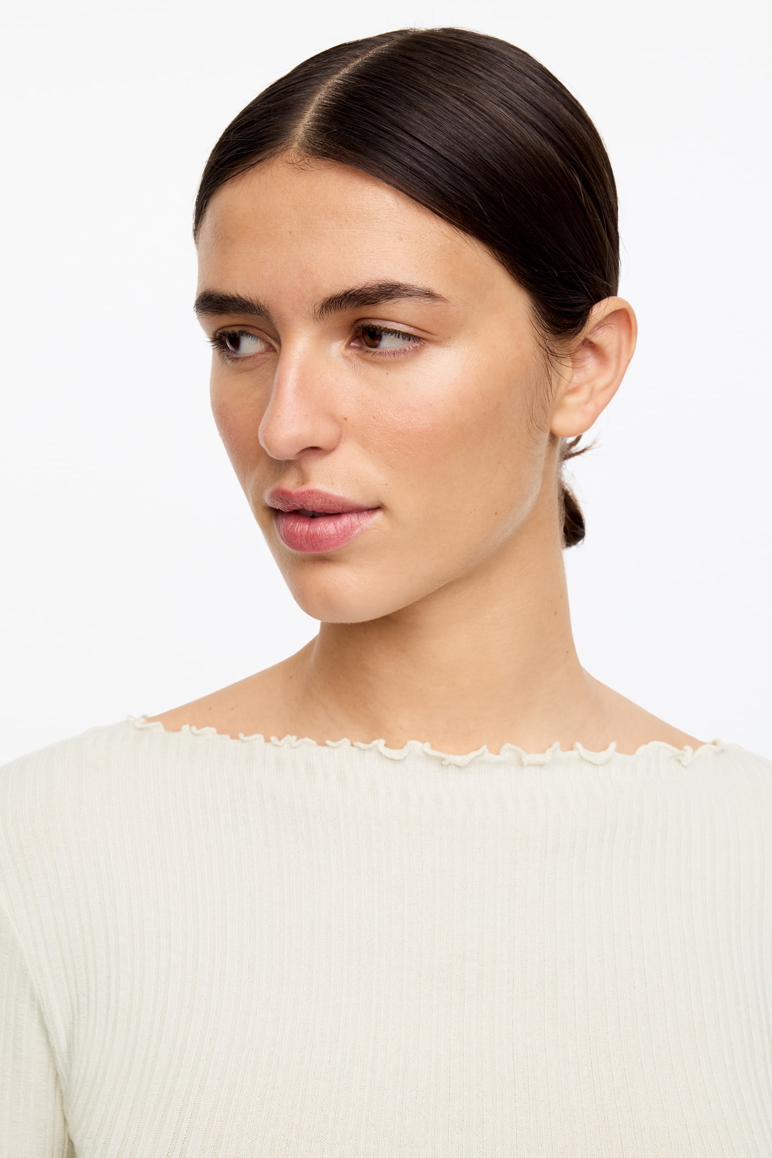 Topp med båtringning - Off-white/Svart - 5