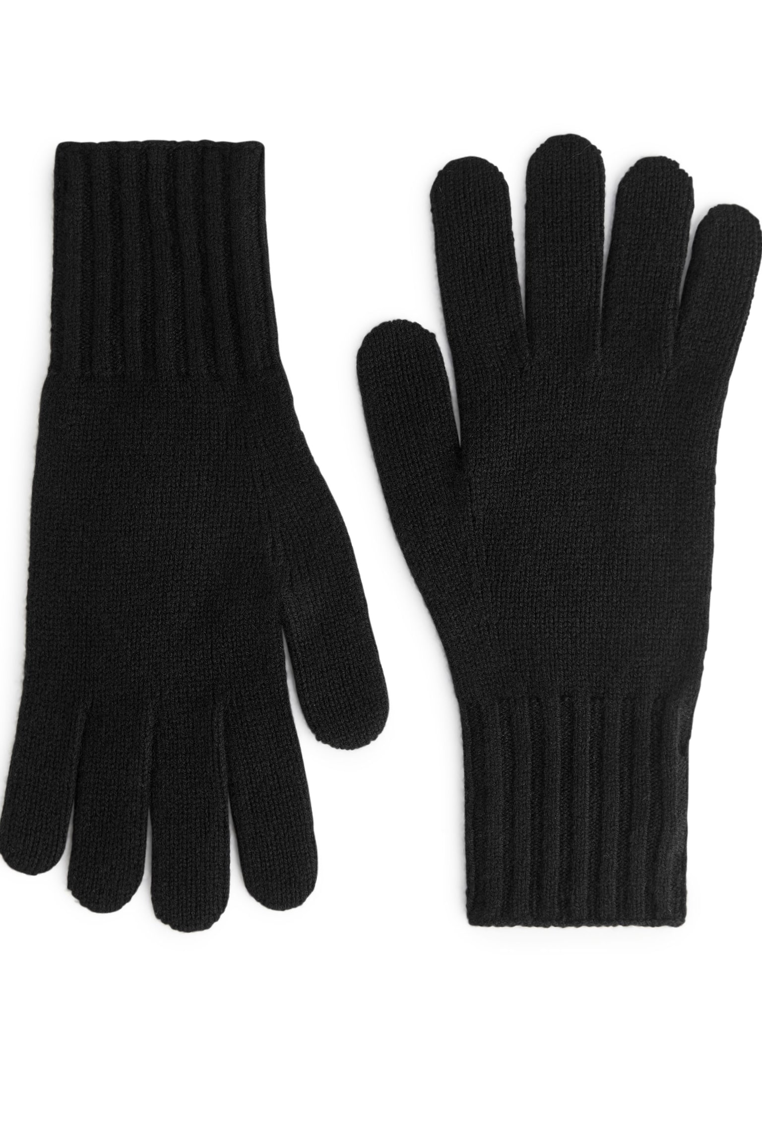 Cashmere-Blend Gloves - Black/Dark Brown/Grey - 1