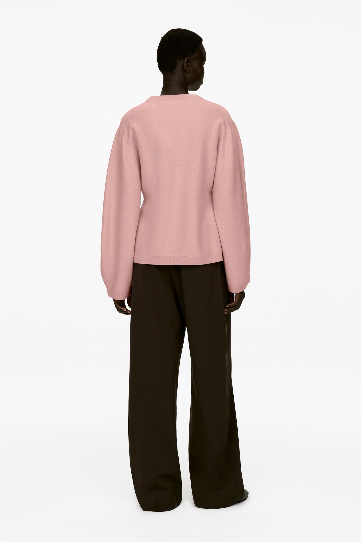 Pullover aus Wollwalk - Altrosa - 5