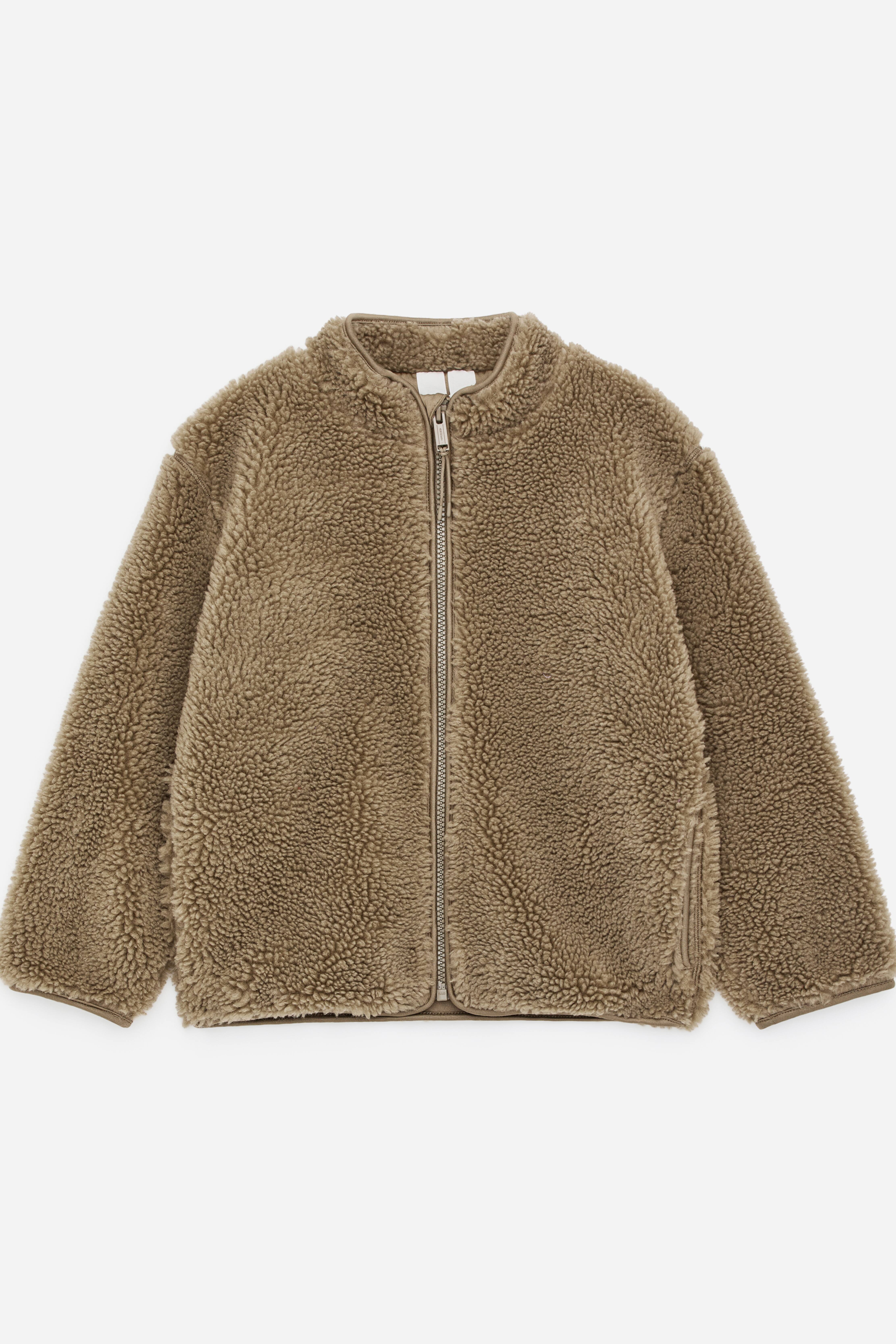 Teddyjacke - Dunkelbeige/Lila