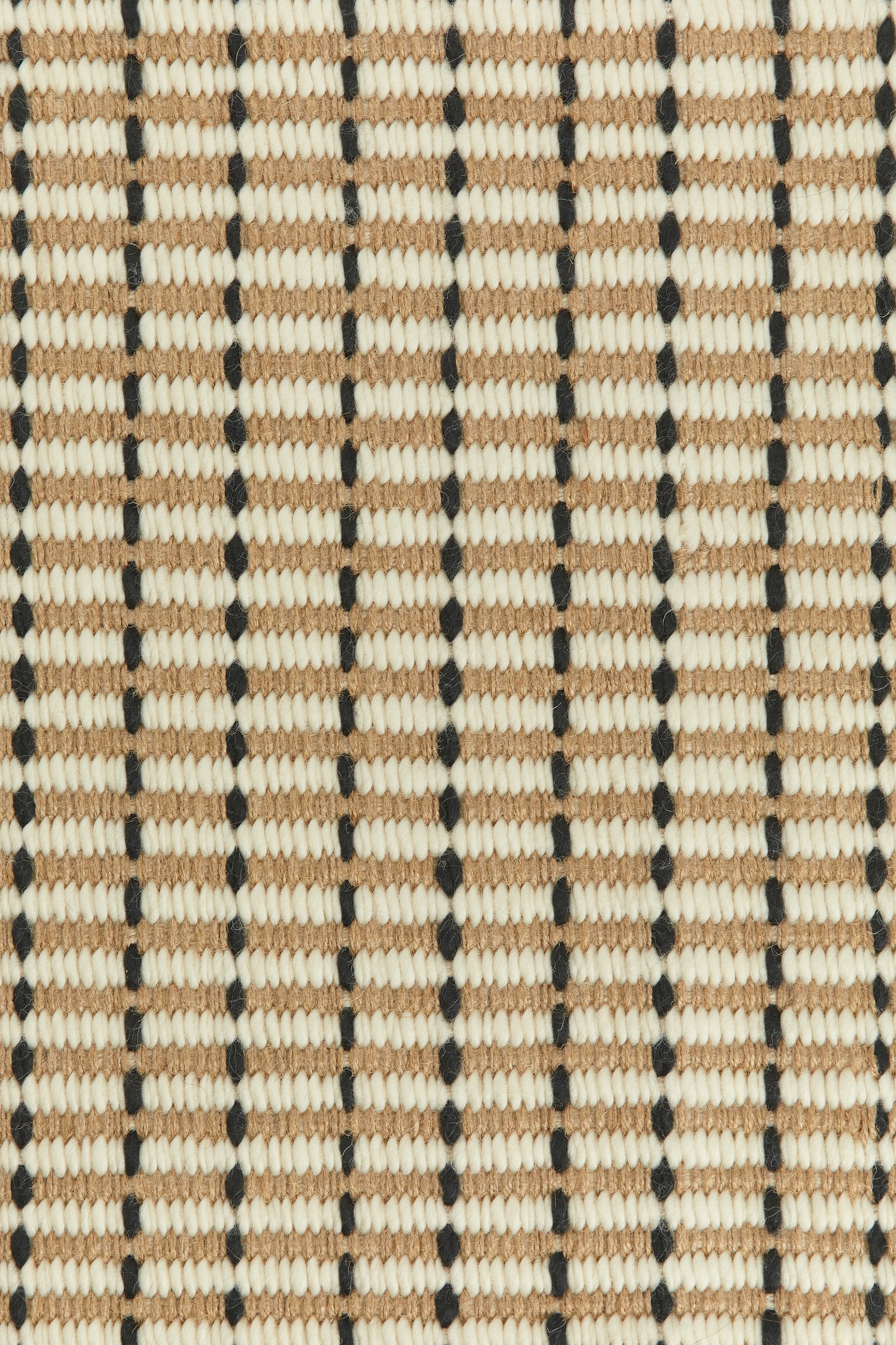 Jute Wool Rug 70 x 185 cm - Beige/Black/Off White - 2