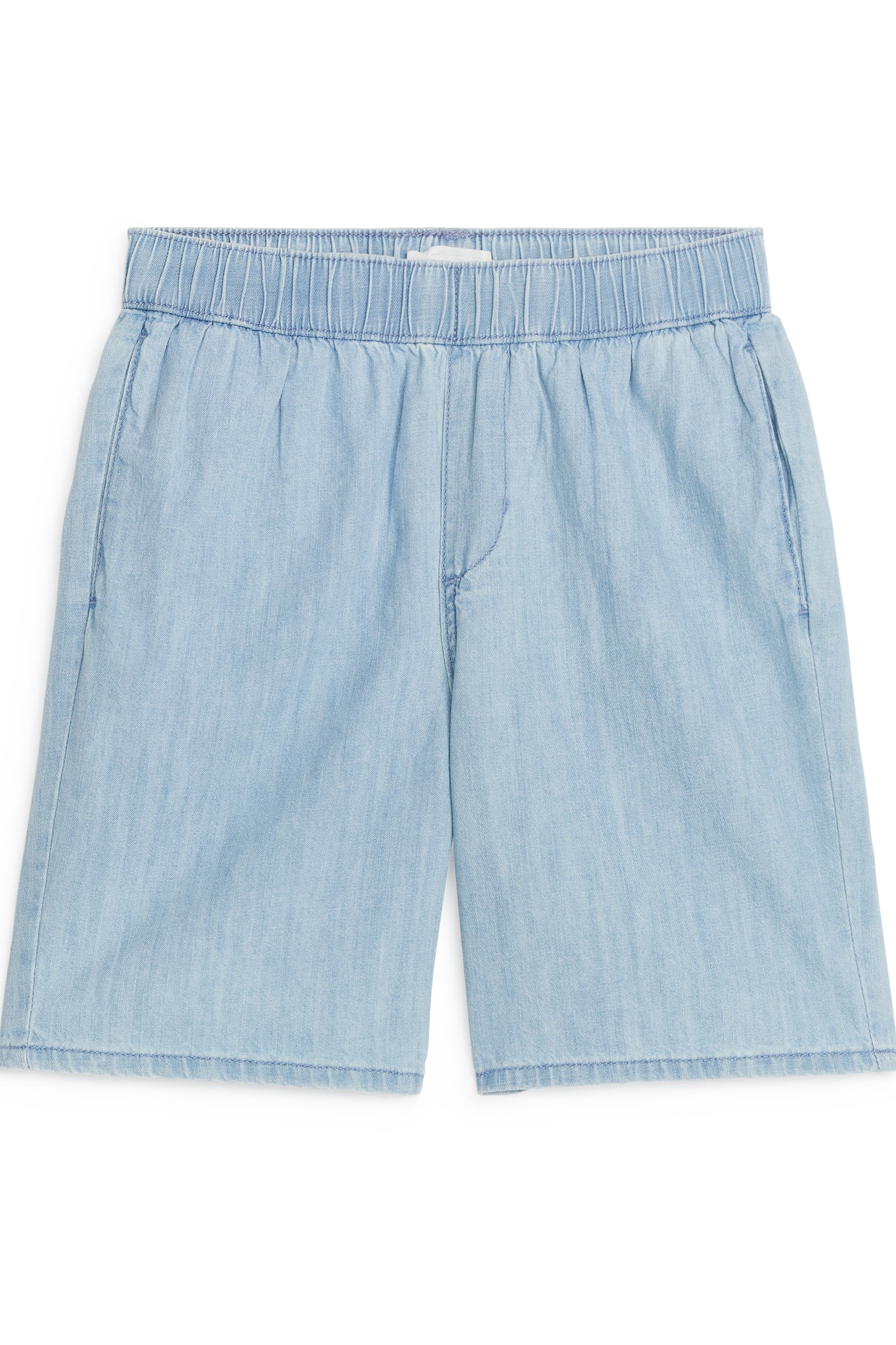 Relaxed Denim Shorts - Light Blue - 1