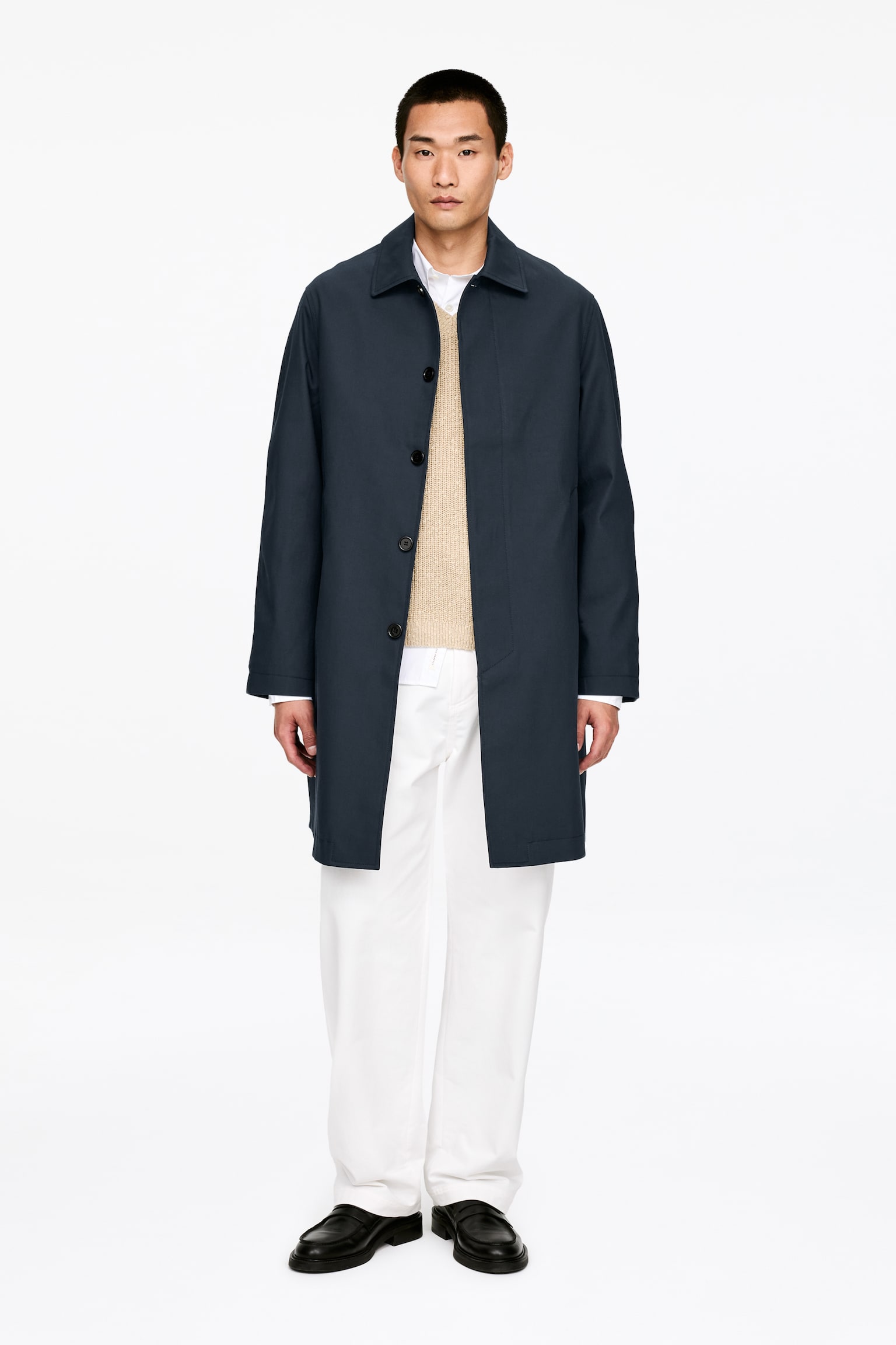 Lockerer Car Coat aus Baumwolle - Dunkelblau - 1