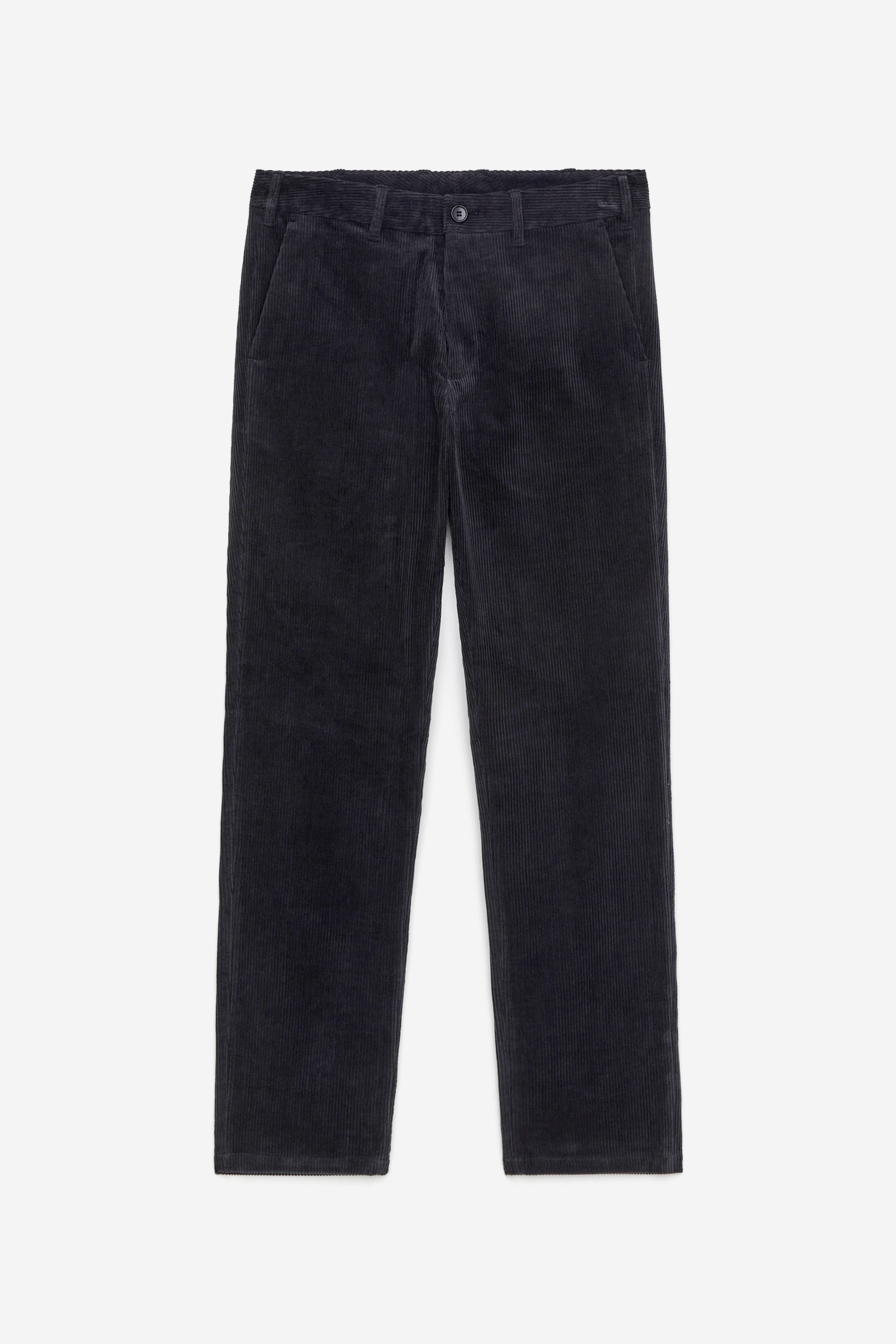 Chinos i manchester - Mörkblå/Svart