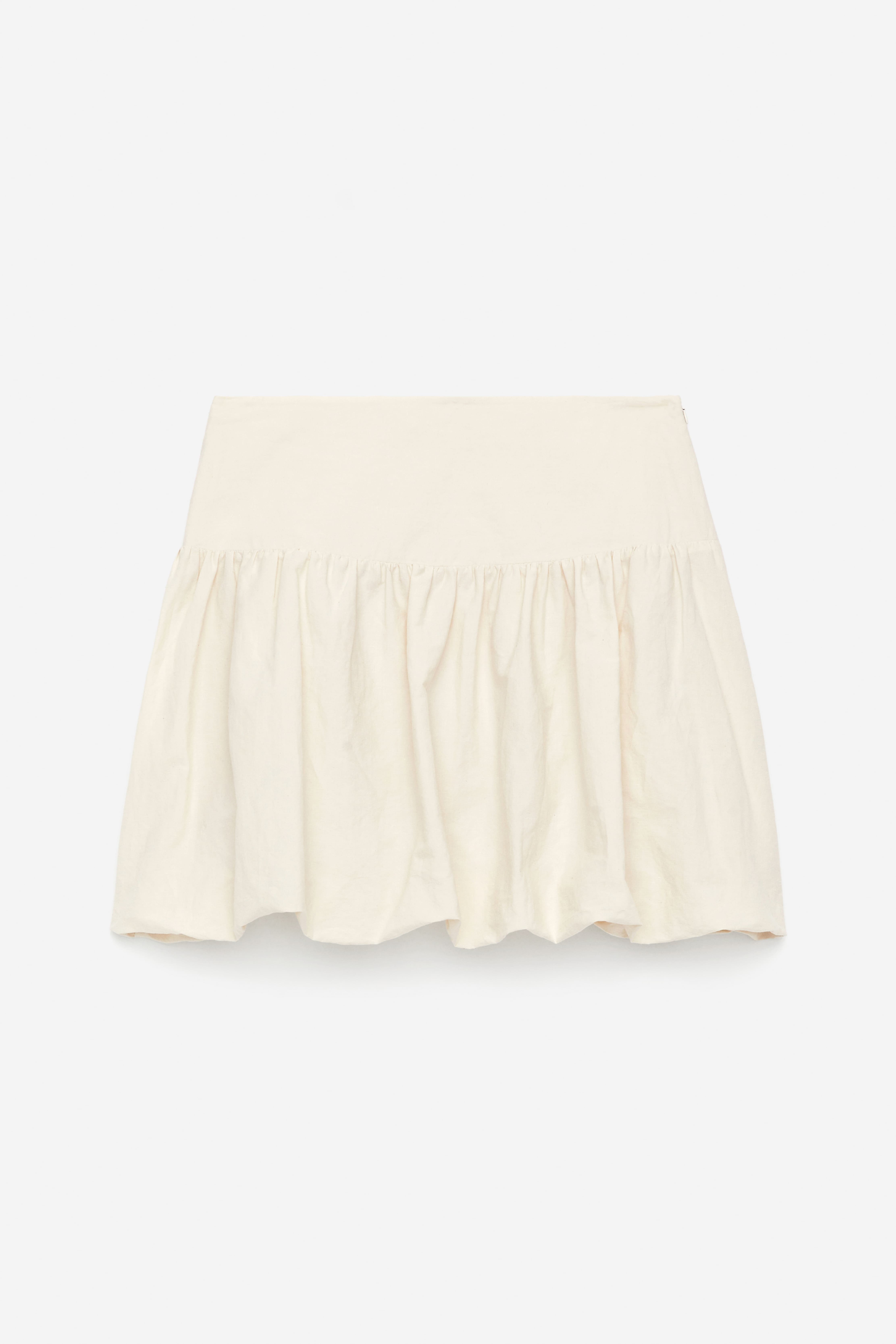 Mininederdel i bomuld - Råhvid