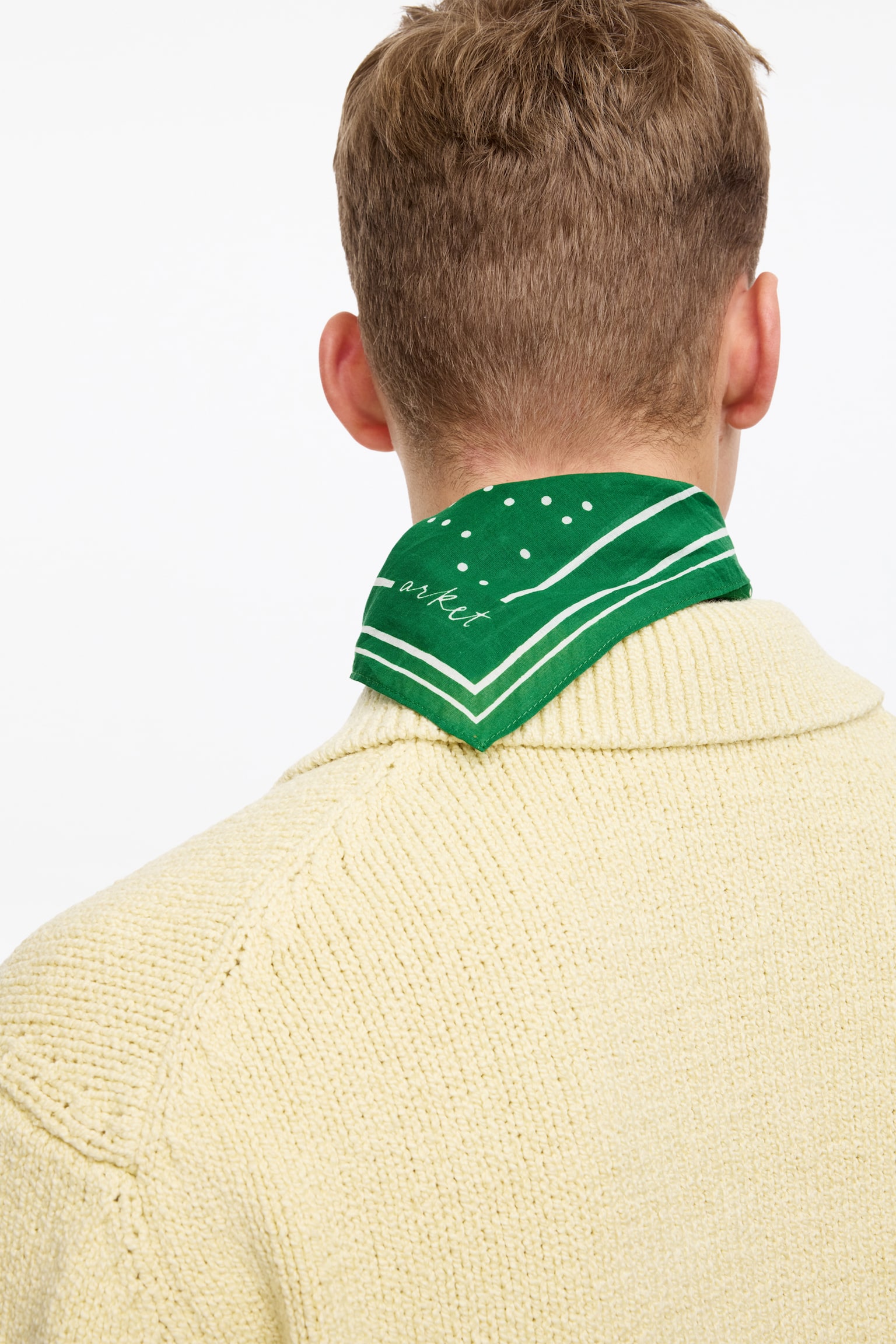 Katoenen bandana - Groen/Blauw/geruit - 3