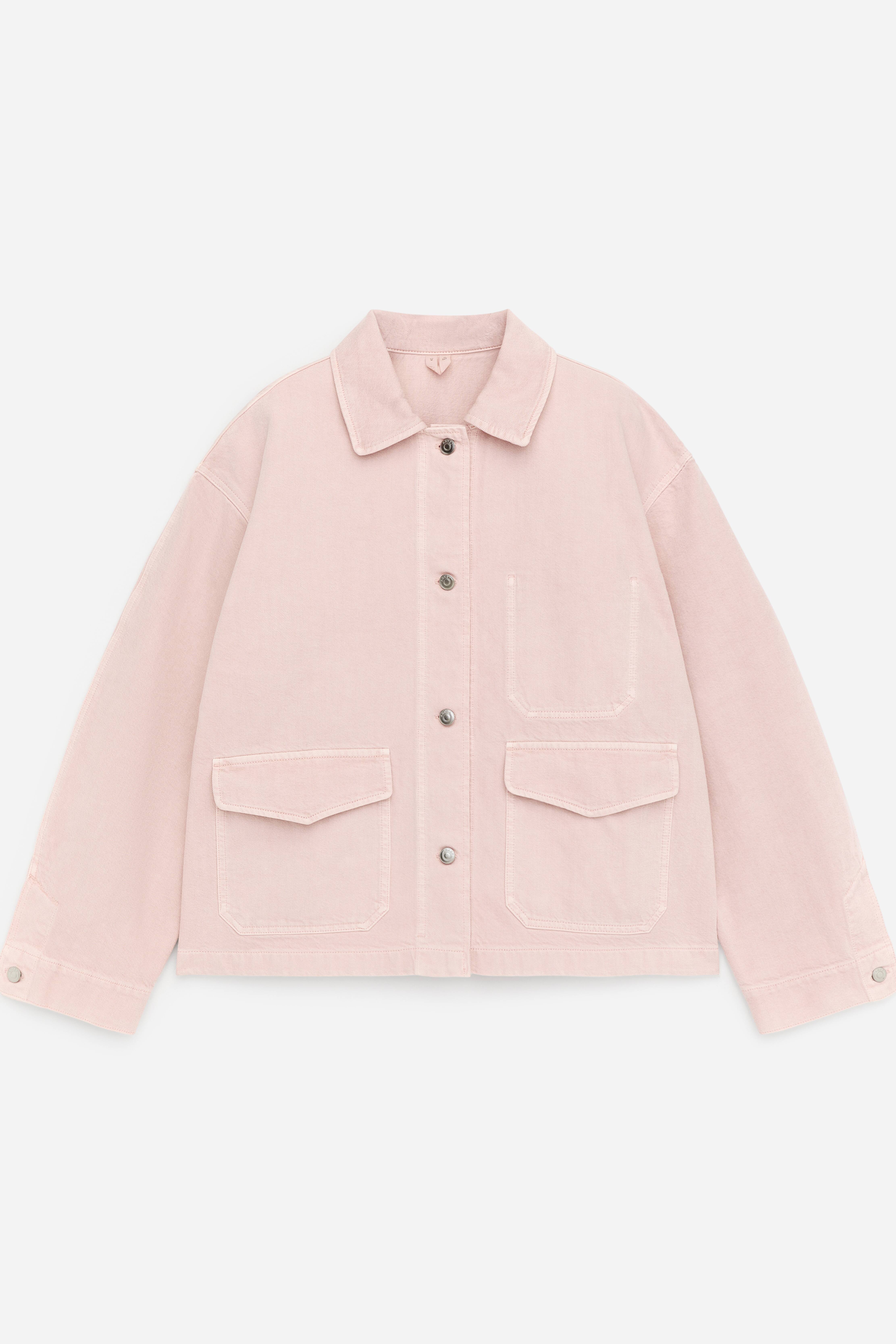 Boxy denim overskjorte - Rosa/Blå