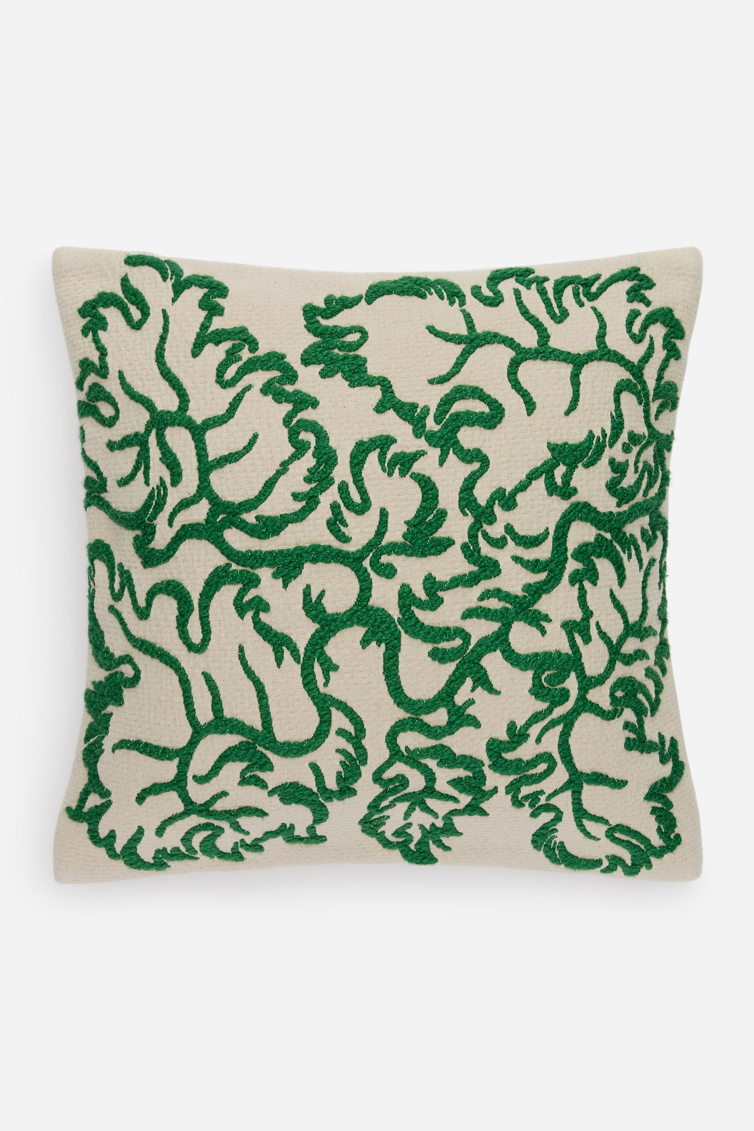 Бродиран калъф за възглавница 50x50 см - Зелено/Бежово - 3