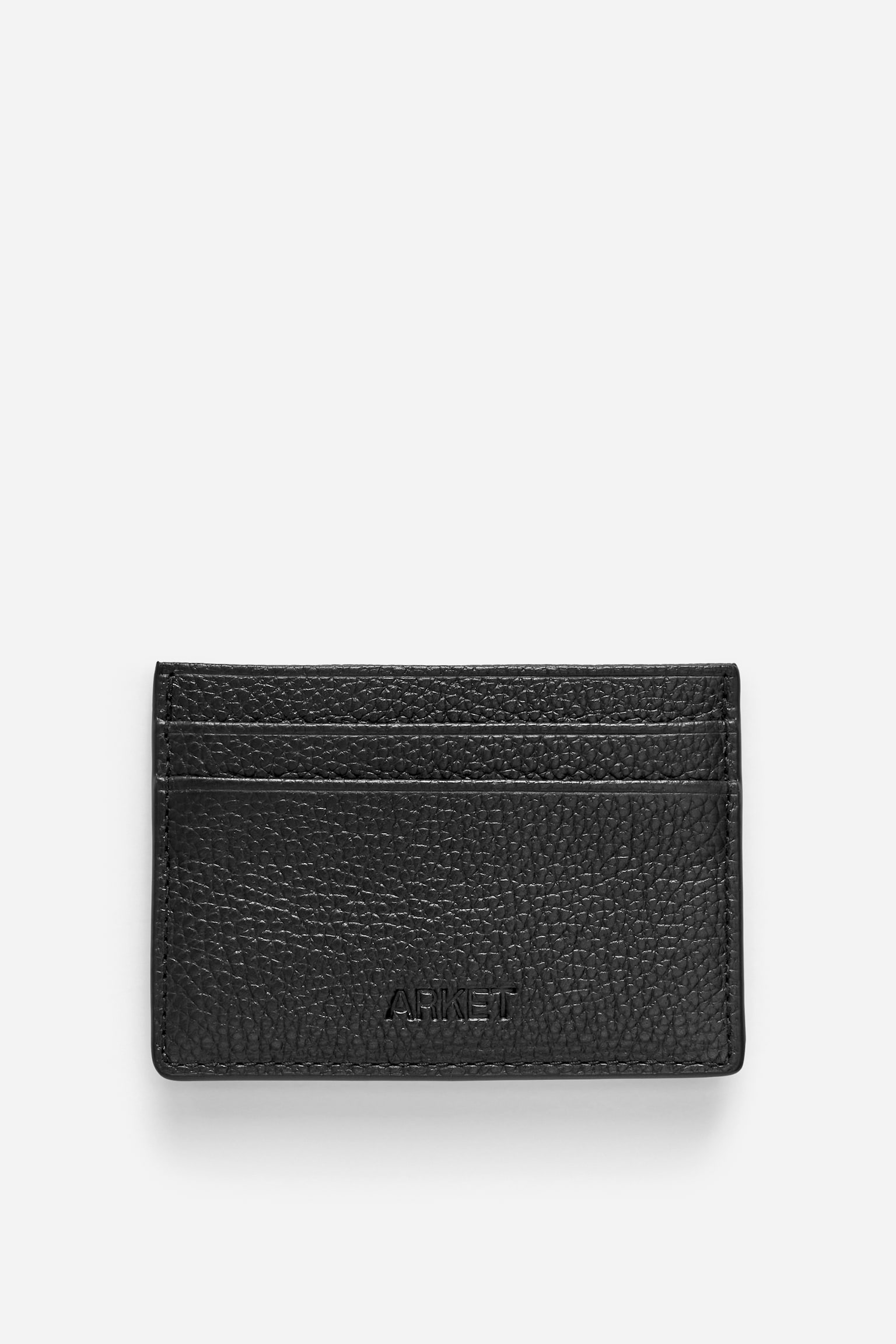 Kartenhalter aus Leder - Schwarz