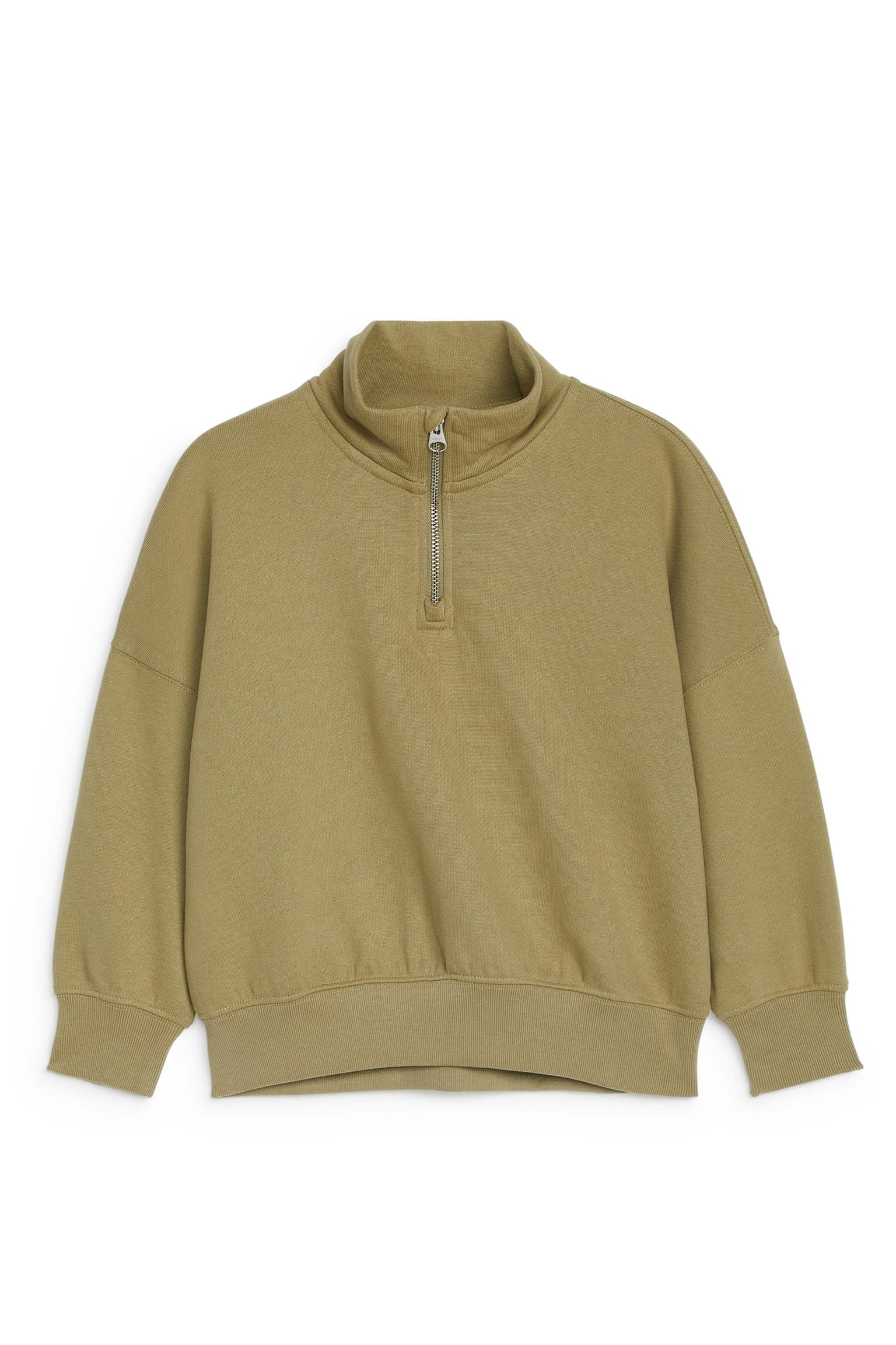 Half-Zip Sweatshirt - Khaki Green - 1