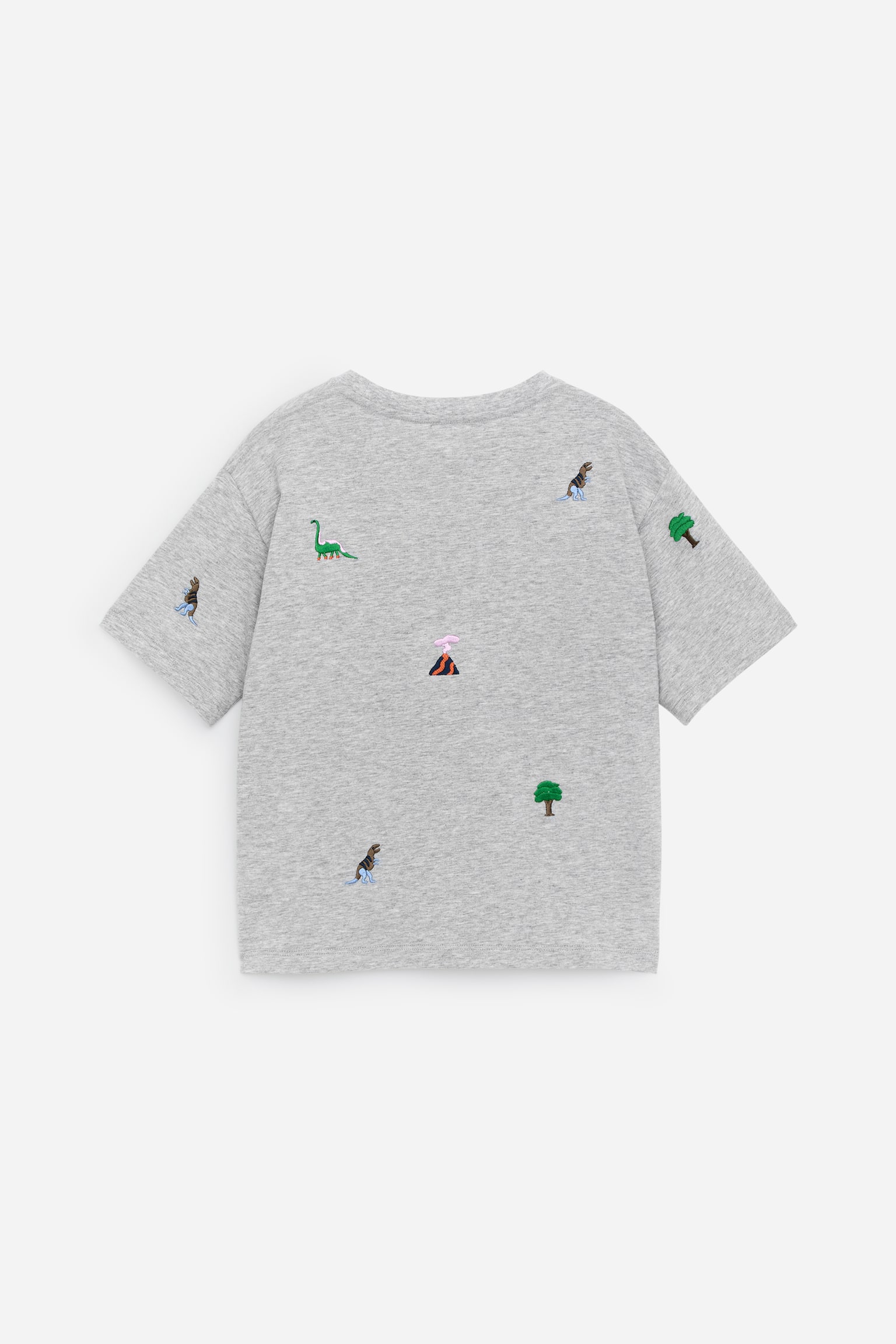 Broderad t-shirt - Grå - 2