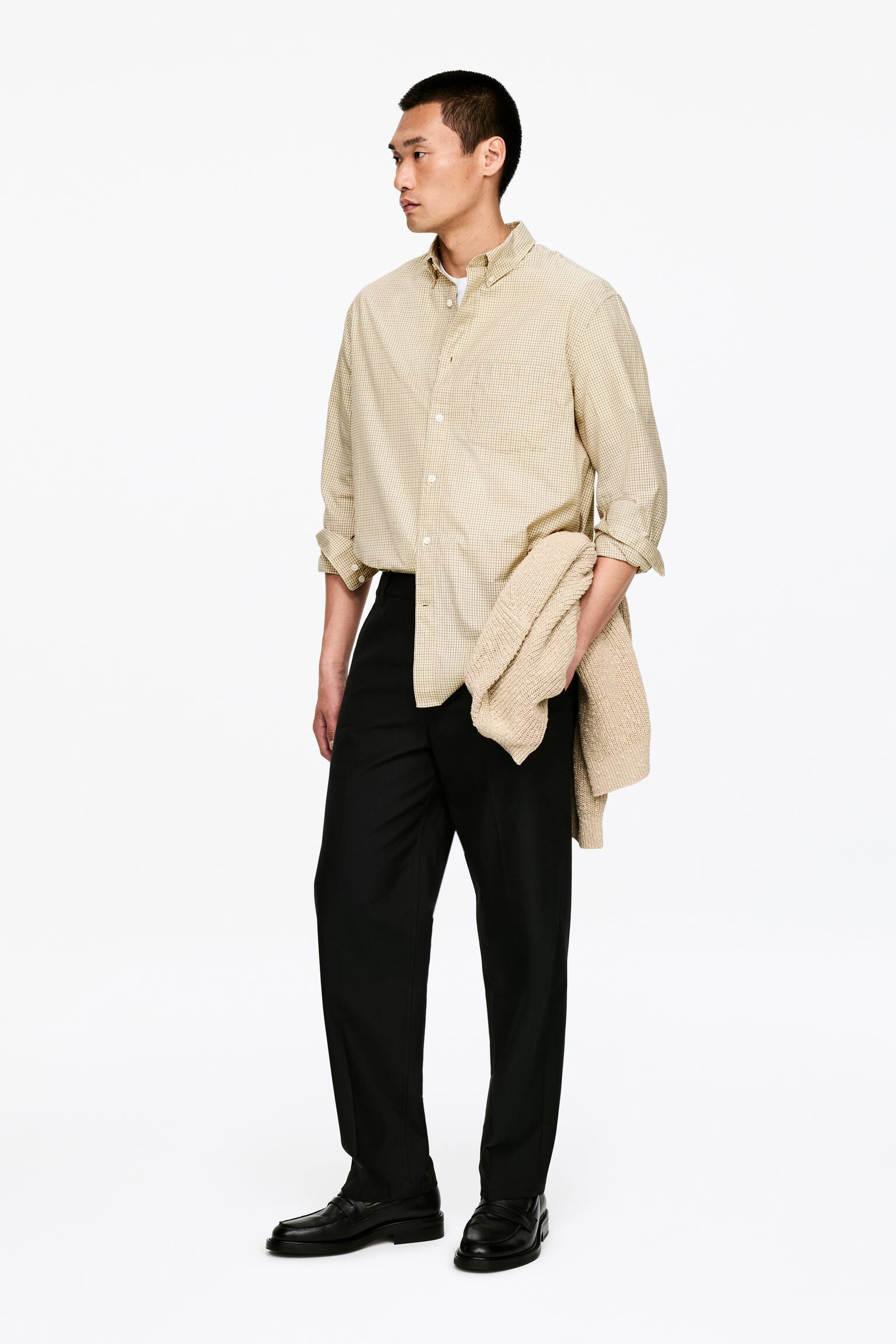 Риза с фино тъкане - Жълто/Blue - 8