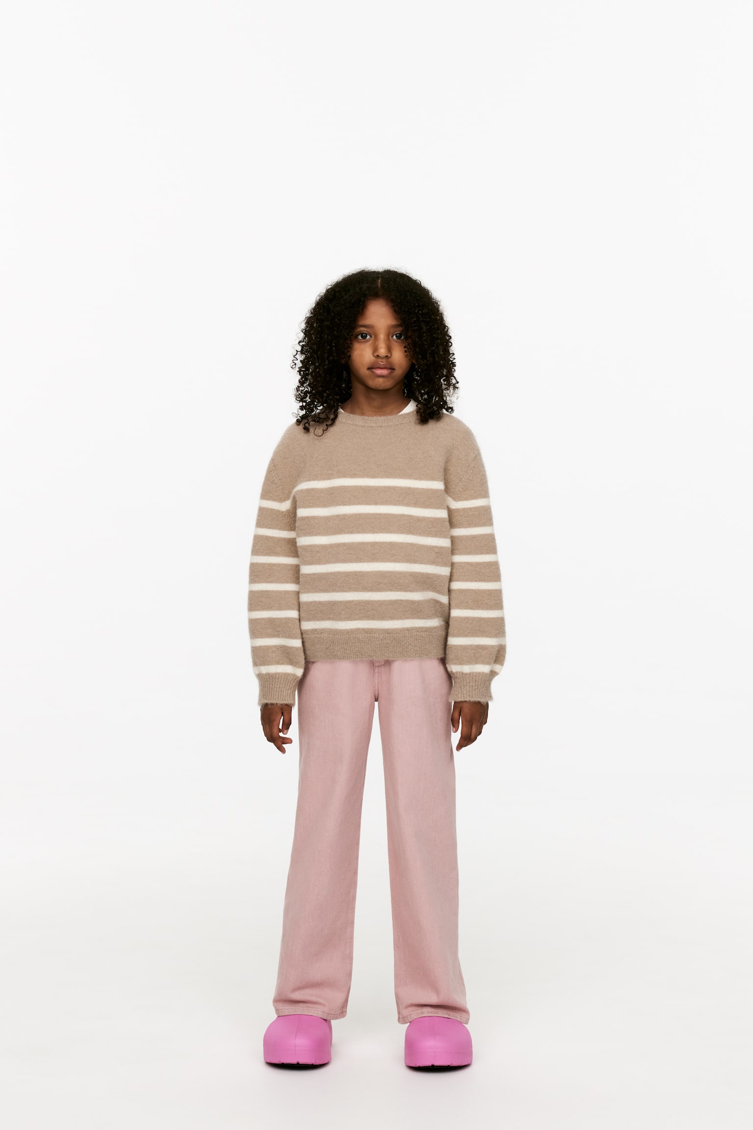 Intarsia Knit Jumper - Beige/Stripe/Lilac/Stripe/Dark Blue/Hearts/Pink/Hearts - 1