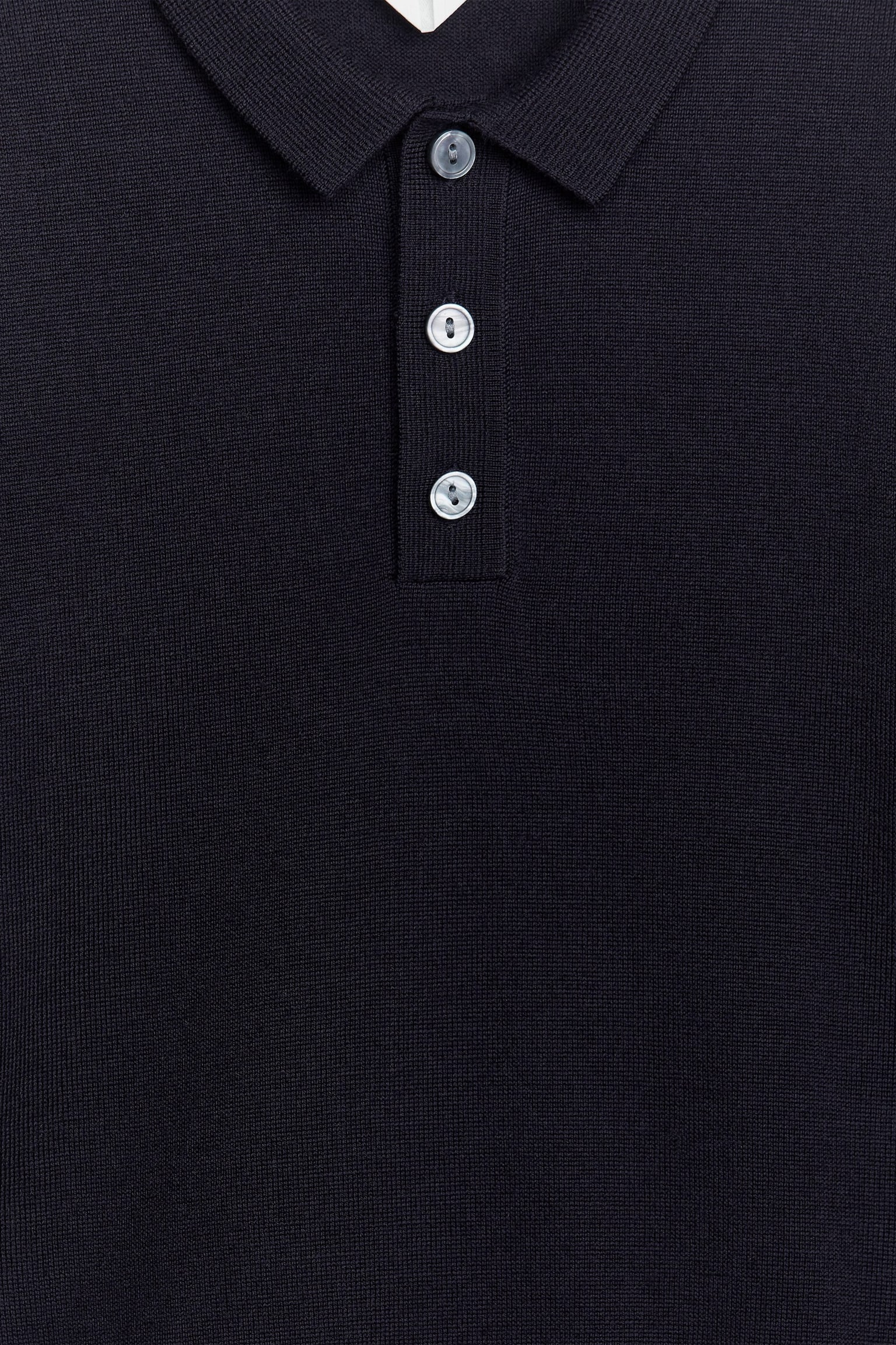 Wool Polo Jumper - Dark Blue - 3