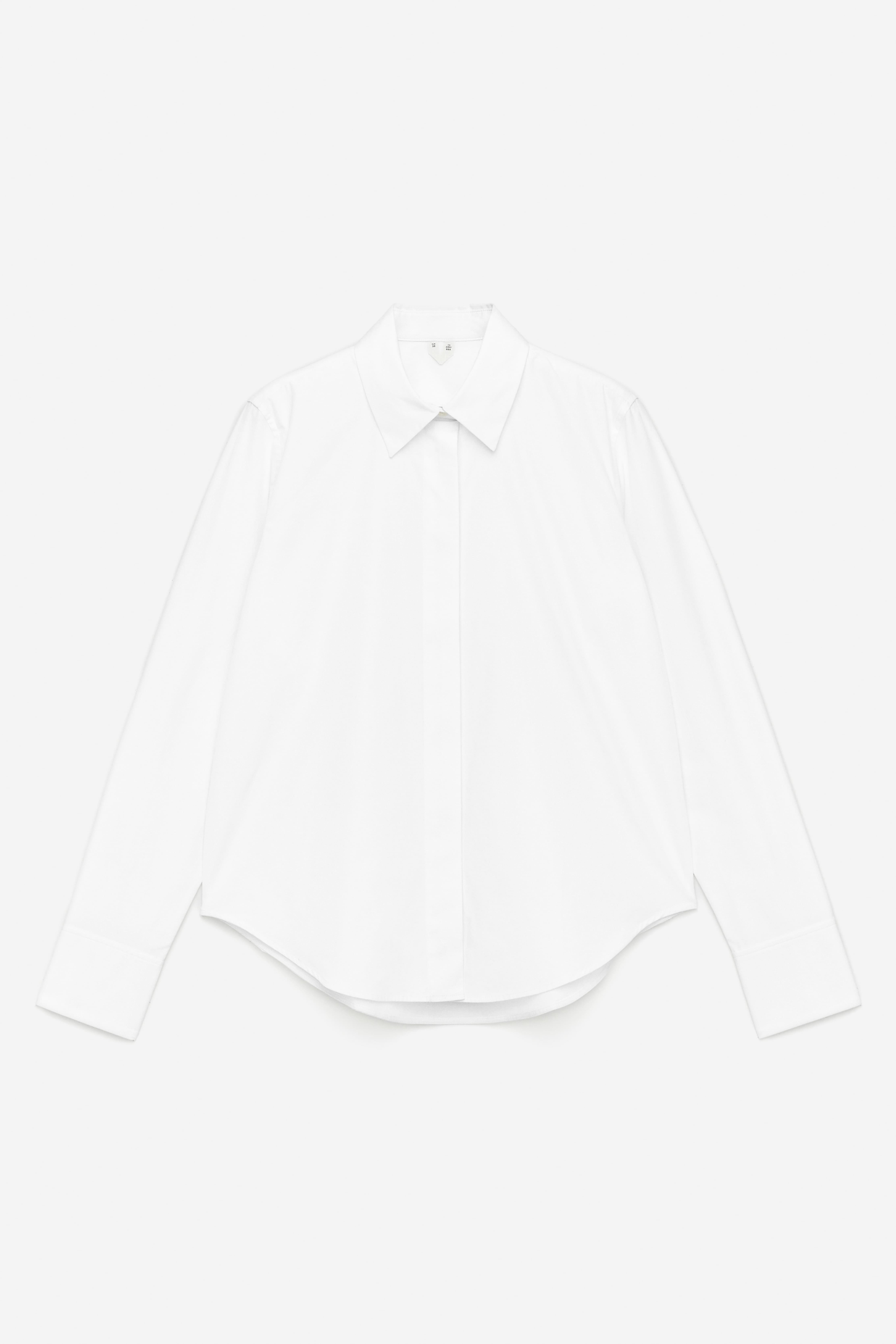 Popeline-Hemd mit normaler Passform - Weiß/Weinrot