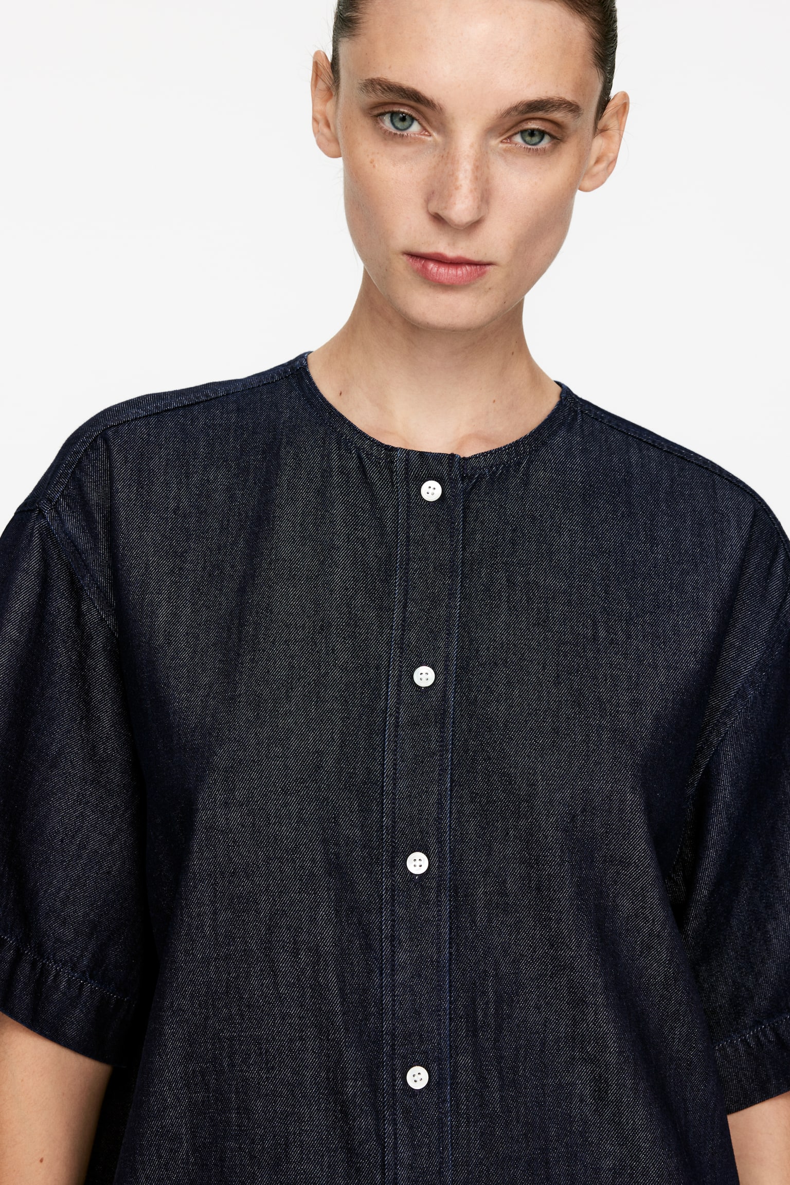 Raw Denim Shirt - Dark Blue - 4