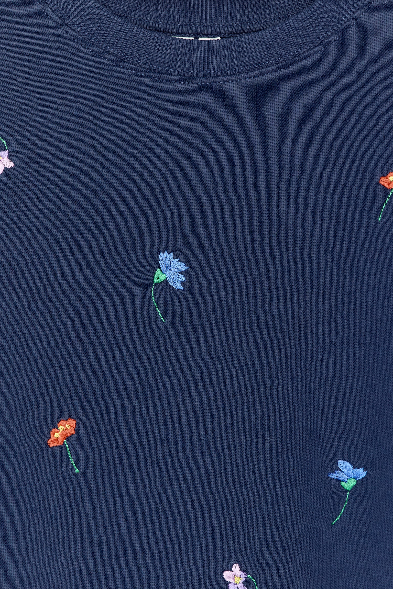 Oversized mikinové šaty - Tmavě modrá/květiny/Modrá - 3