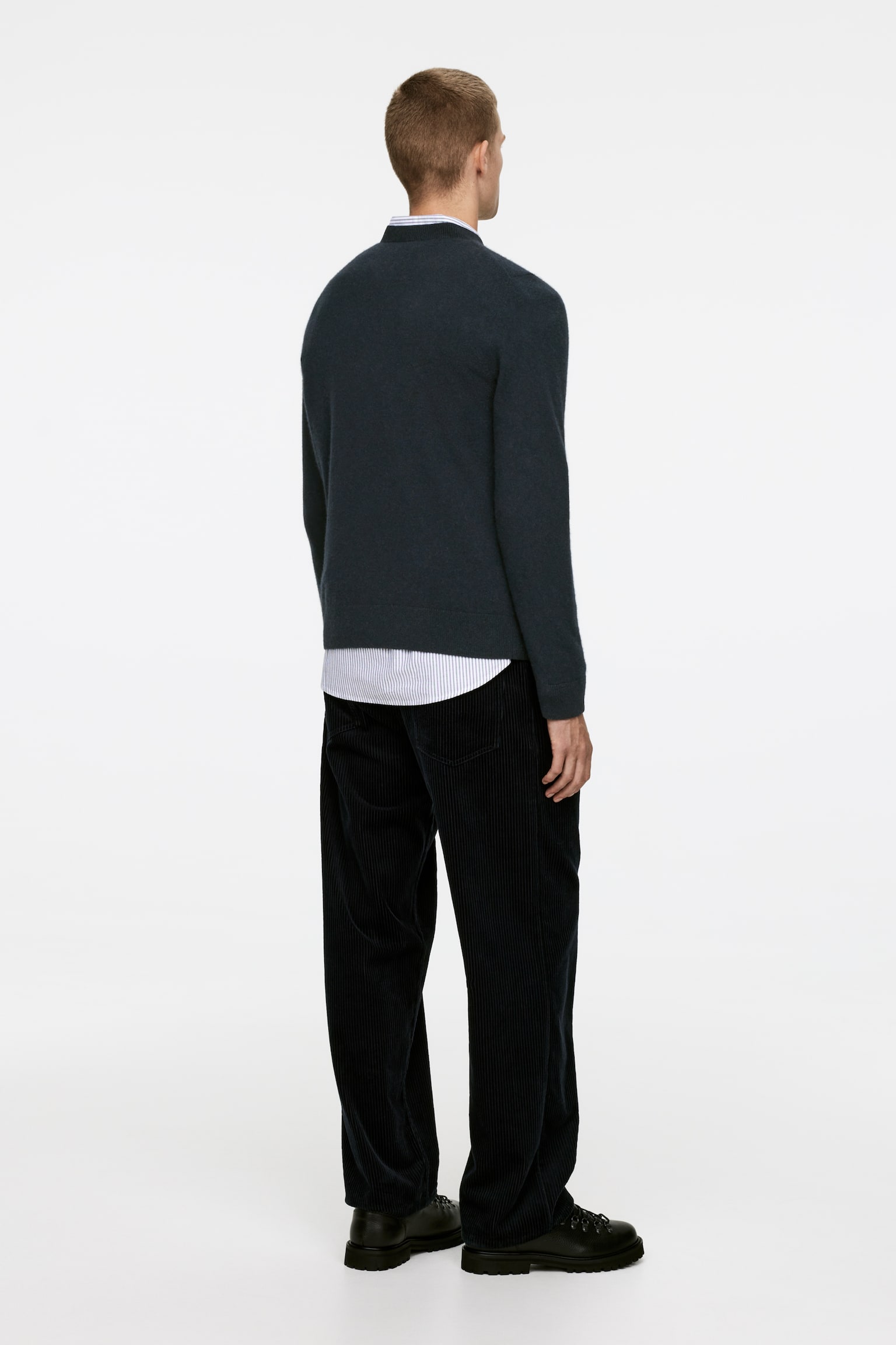 Cashmere Jumper - Dark Blue/Dark Brown/Light Grey - 3