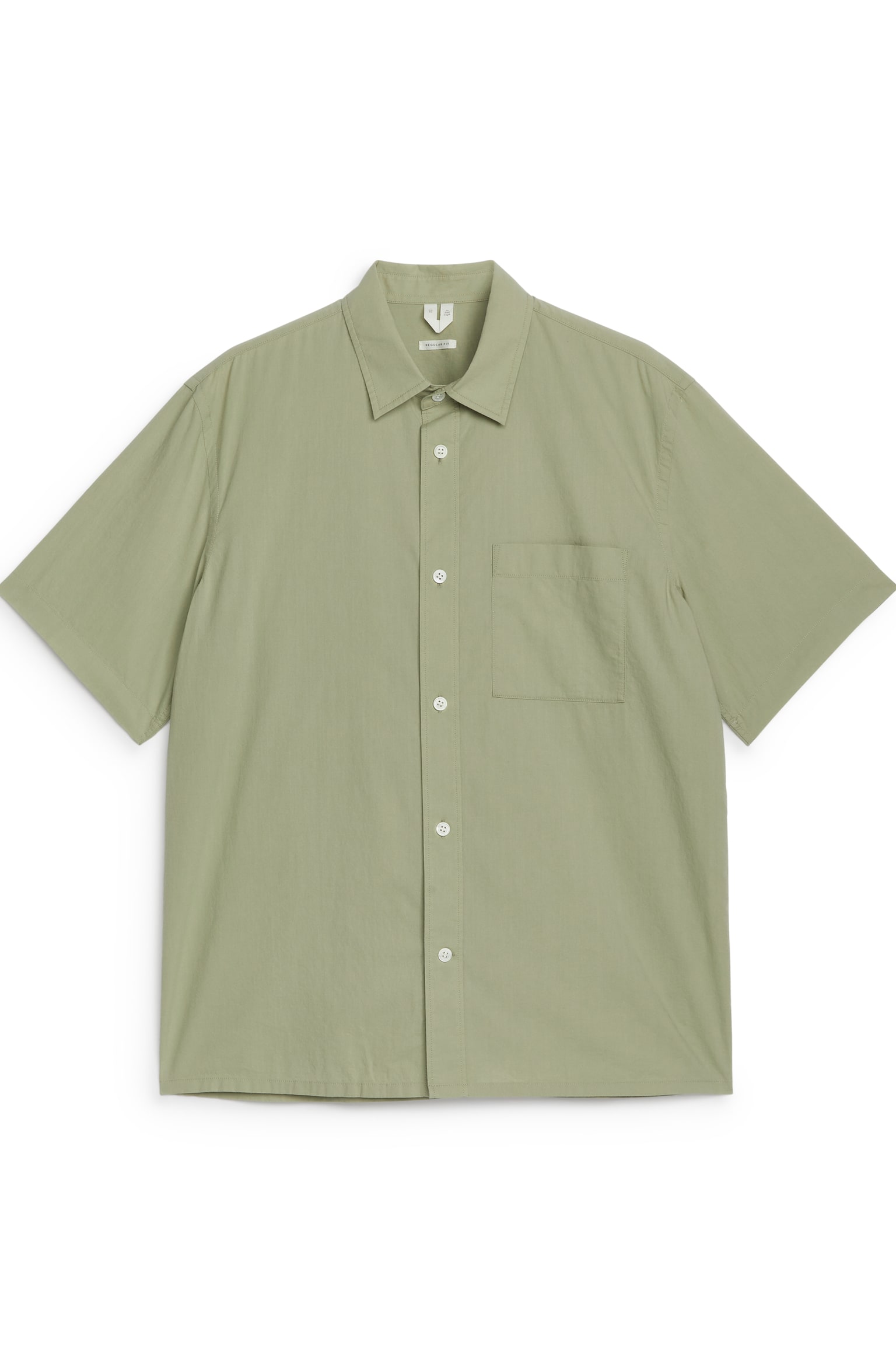 Relaxed Poplin Shirt - Khaki Green/Ecru - 1