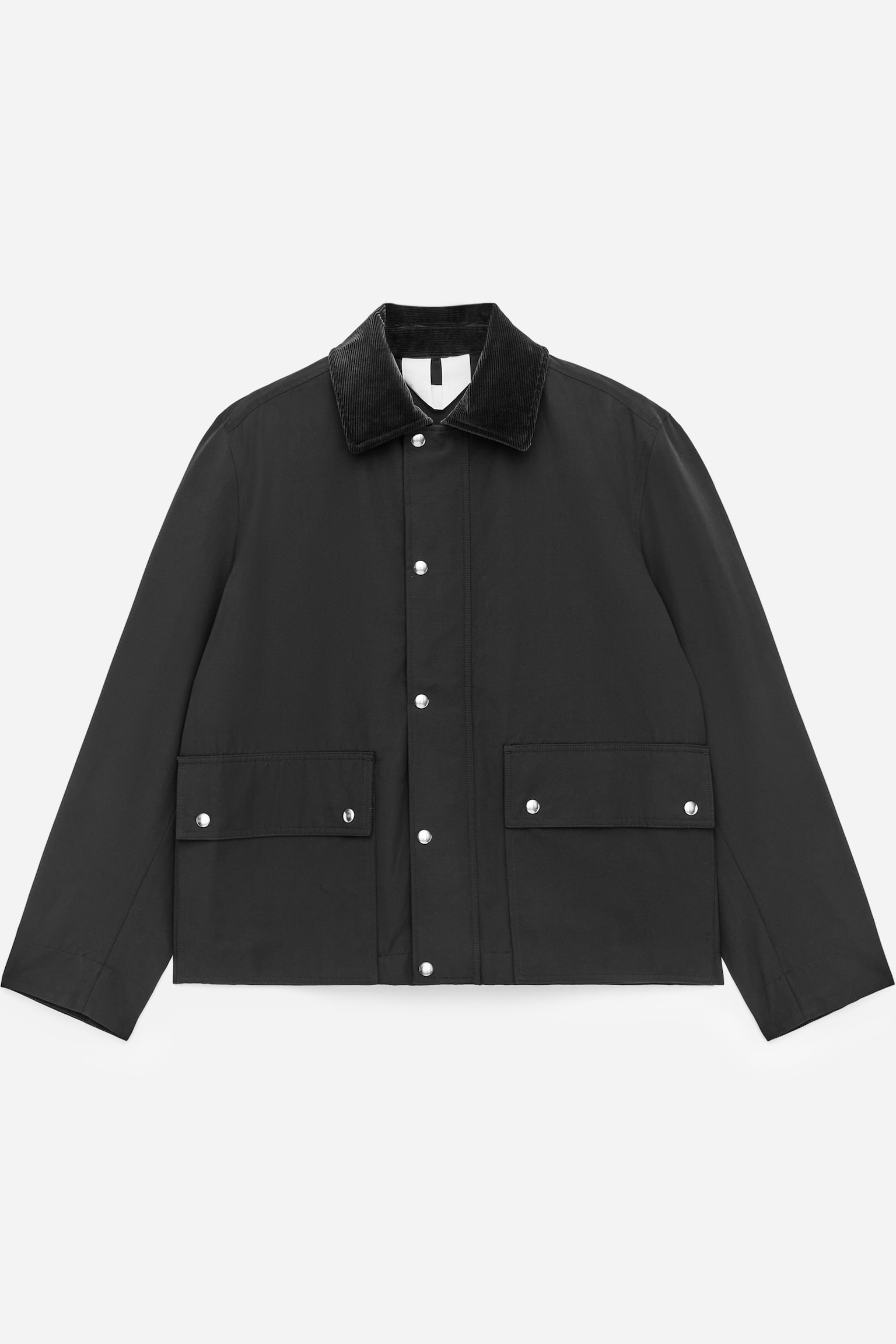Gewachste Jacke aus Nylon und Baumwolle - Schwarz/Hellbeige - 2