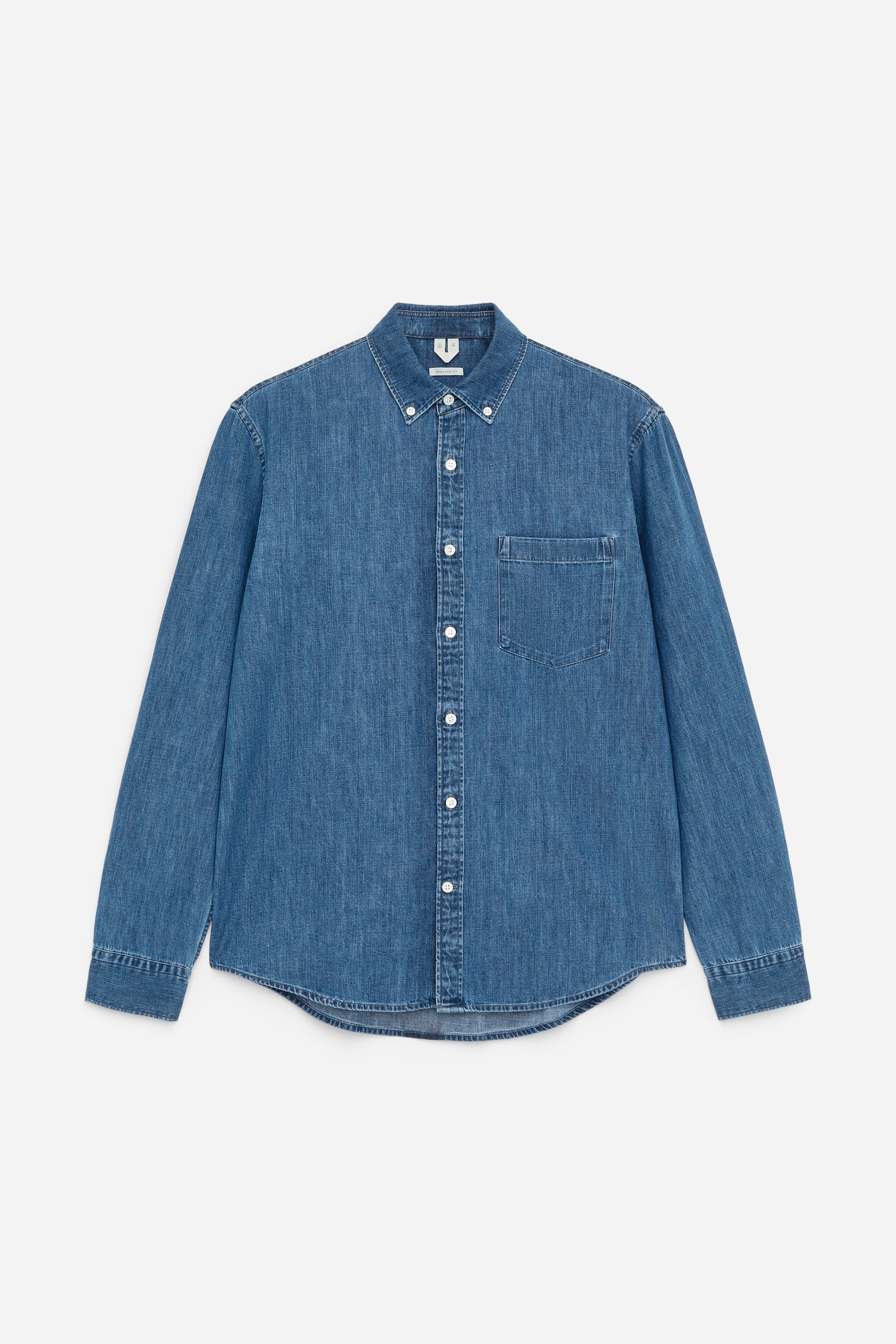 Skjorta i denim - Washed Blue - 3