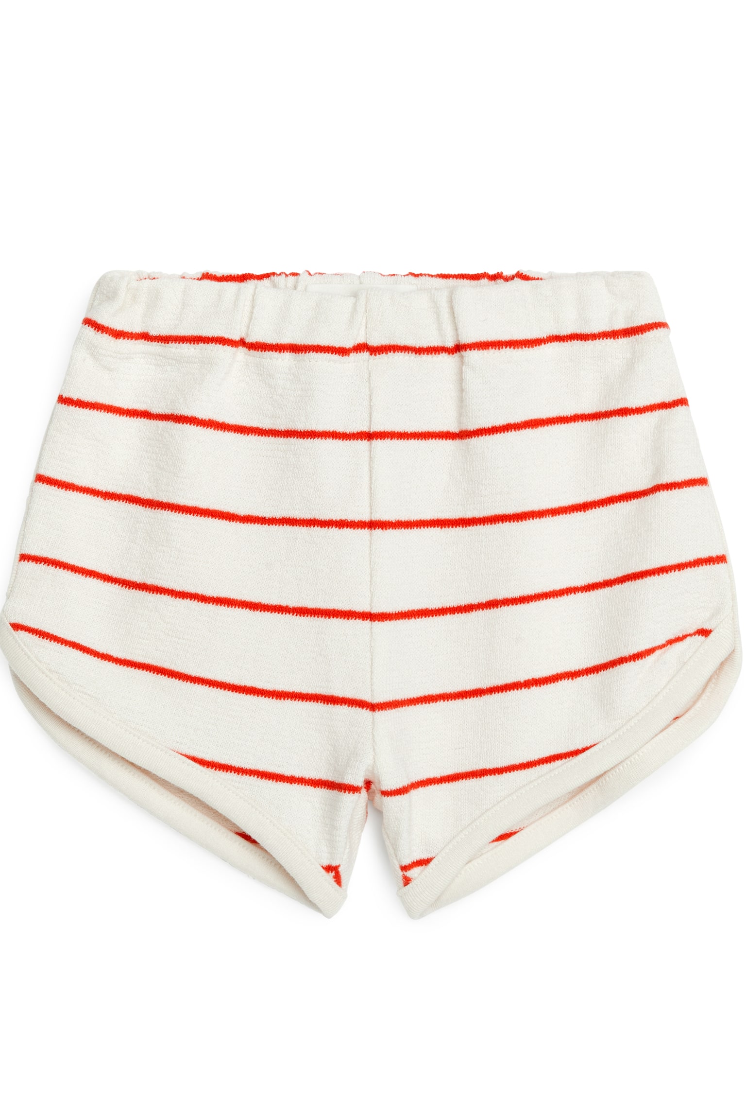 Towelling Shorts - White/Red - 1