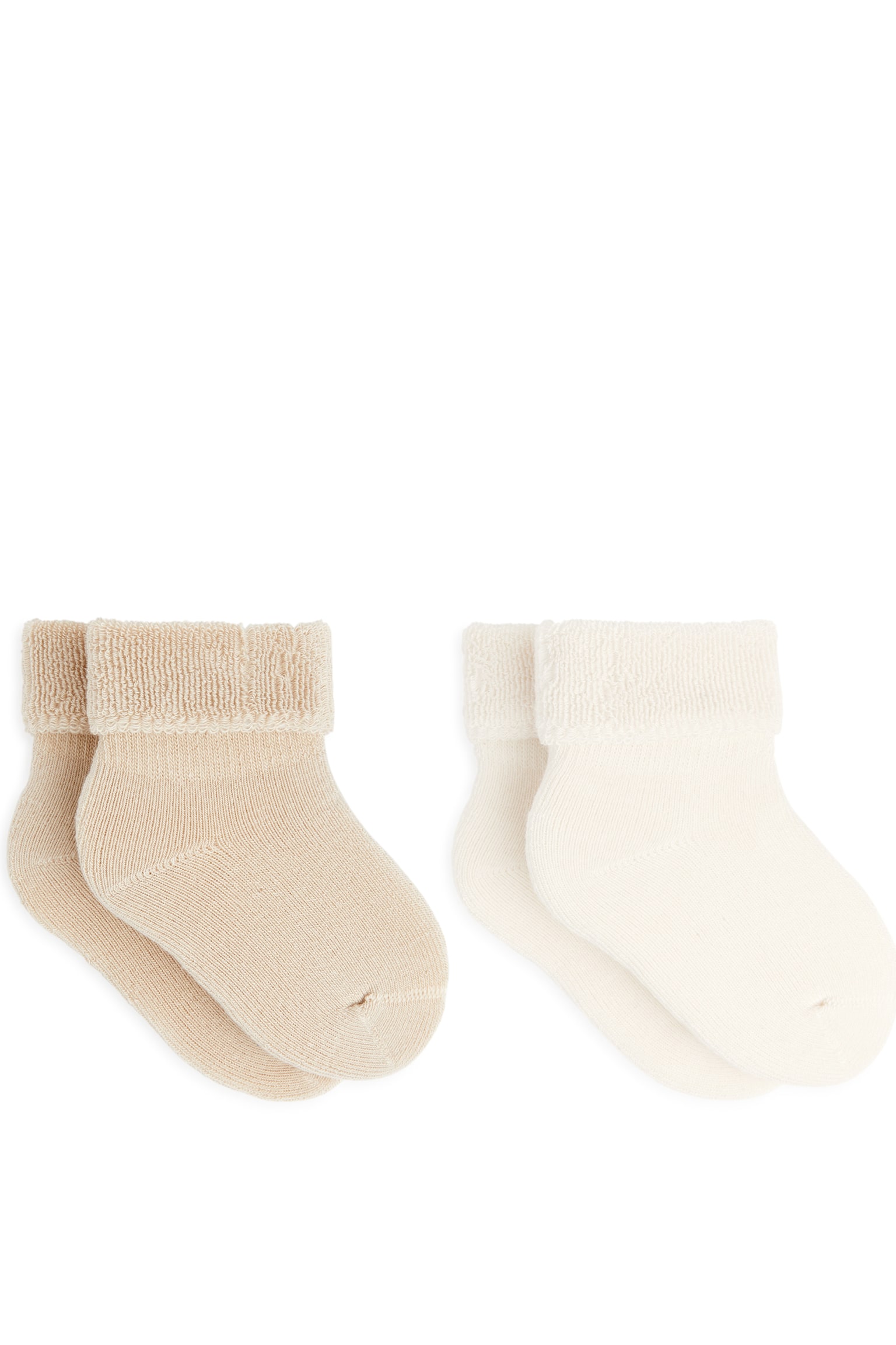 Terry Baby Socks - Beige/White/Dusty Blue/White - 1