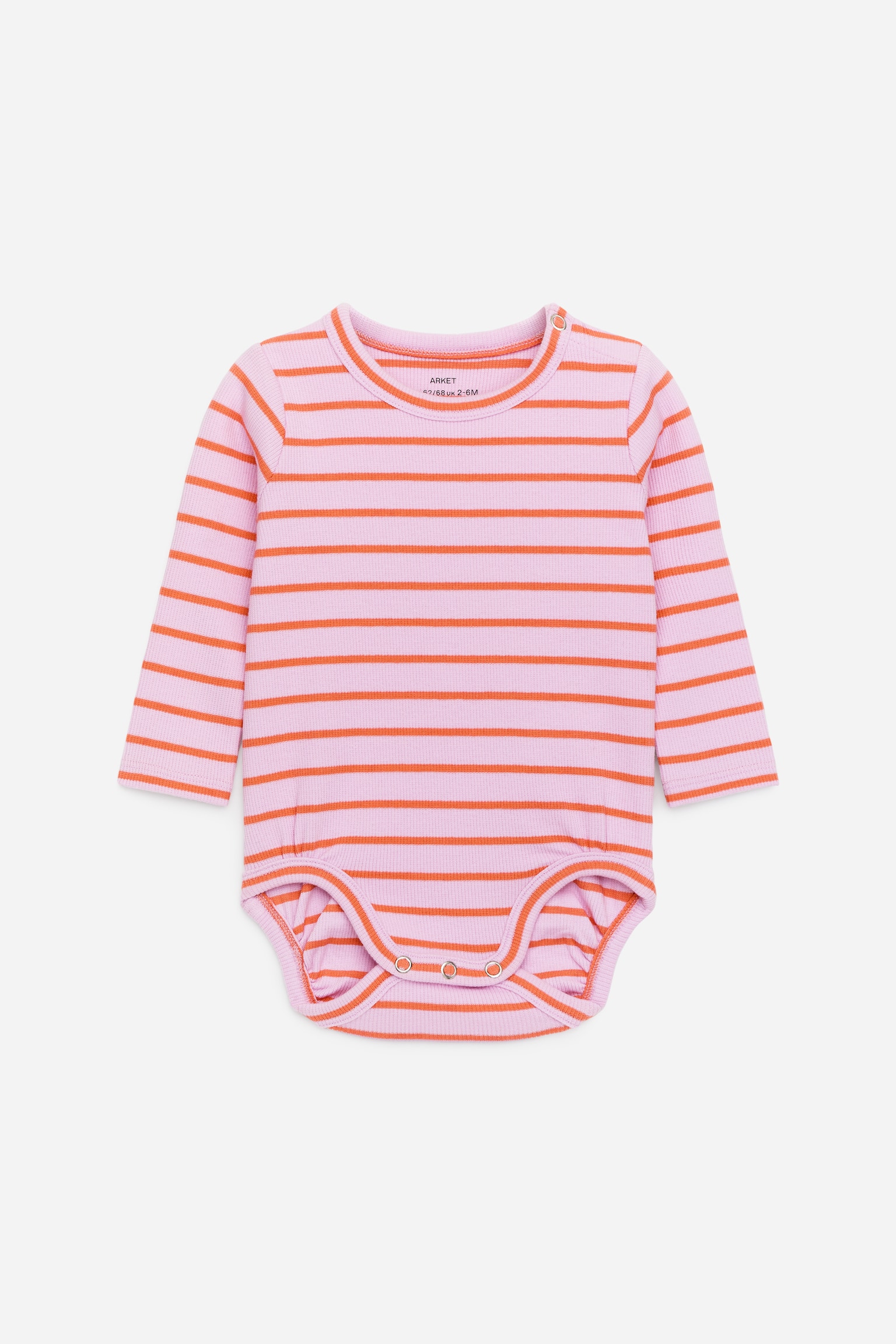 Body a maniche lunghe con lavorazione a coste - Rosa/Arancione/Verde scuro/Azzurro/Verde - 1