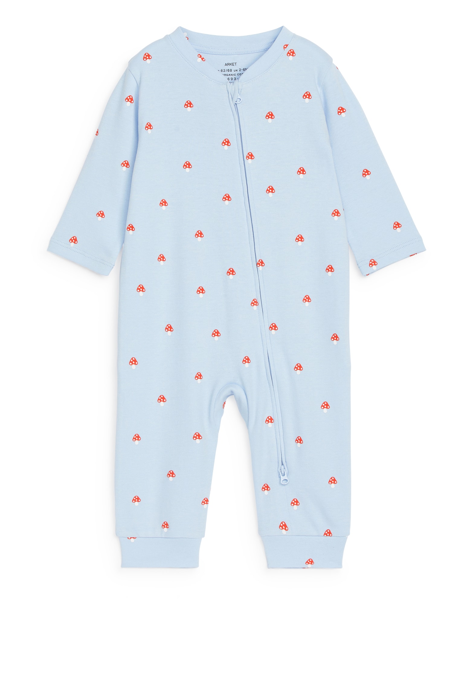 All-In-One Pyjama - Light Blue/Mushrooms/Off White/Red/Grey/Rabbit - 1