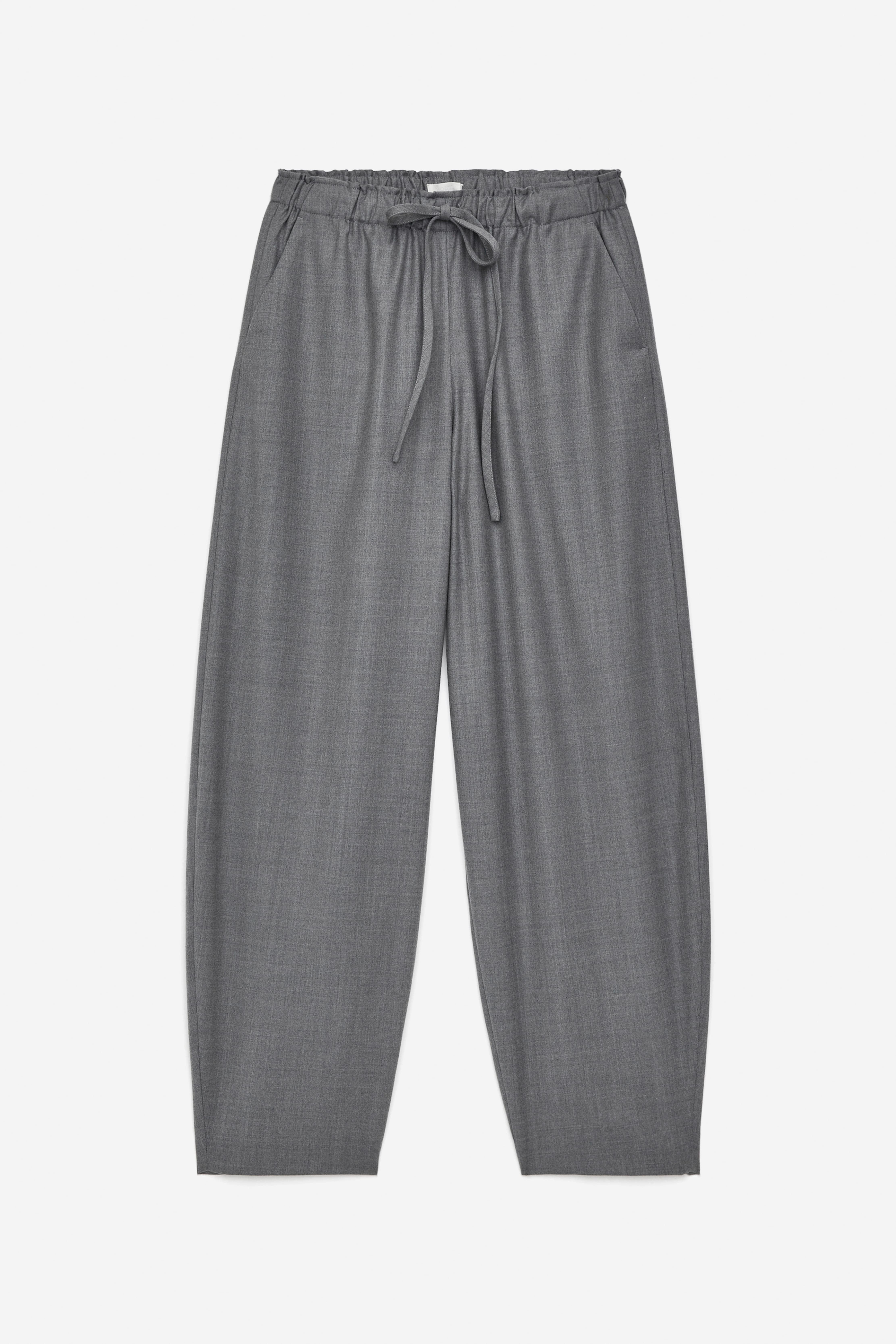 Húzózsinóros flanel nadrág - Sötétszürke