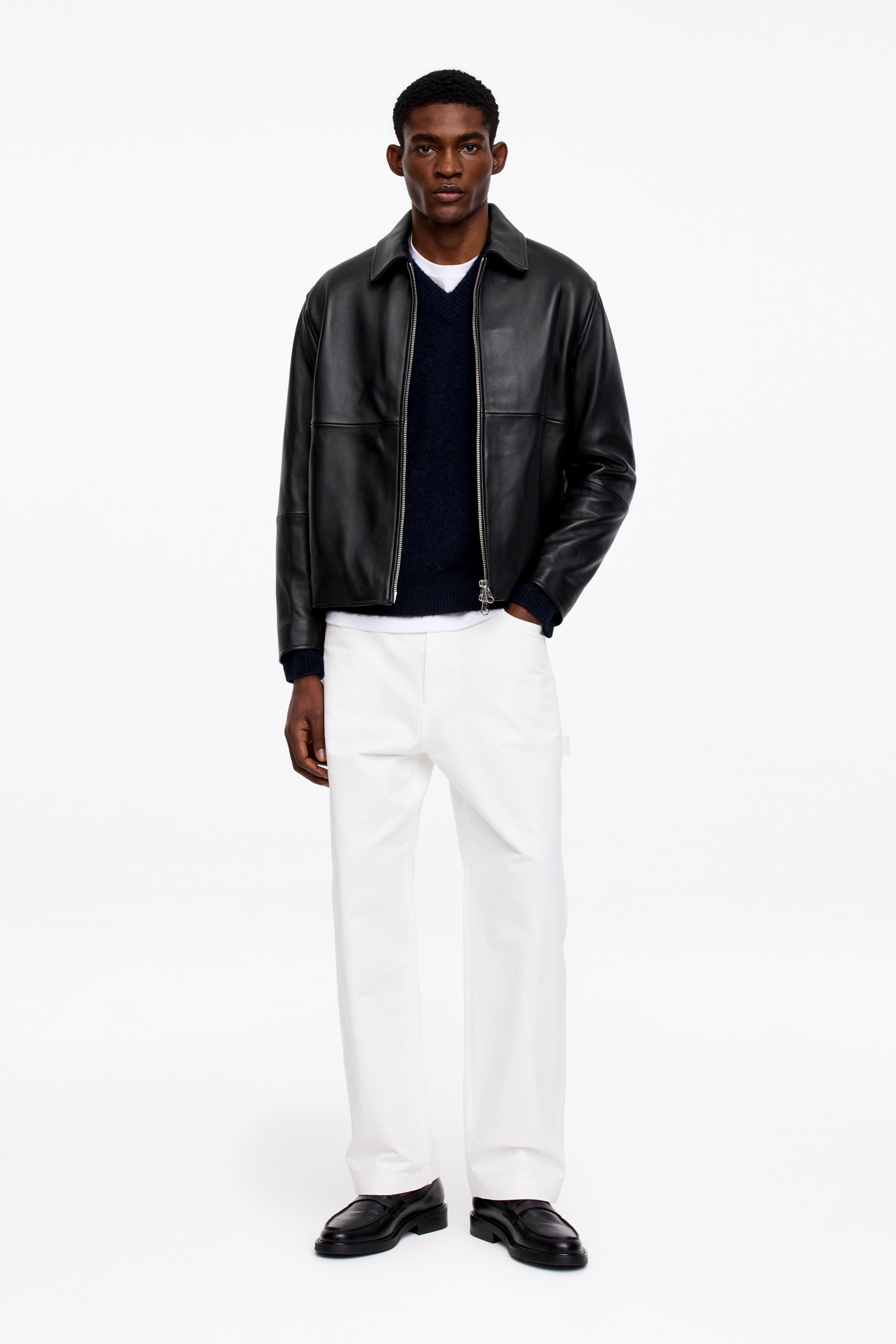 Giacca in pelle - Nero