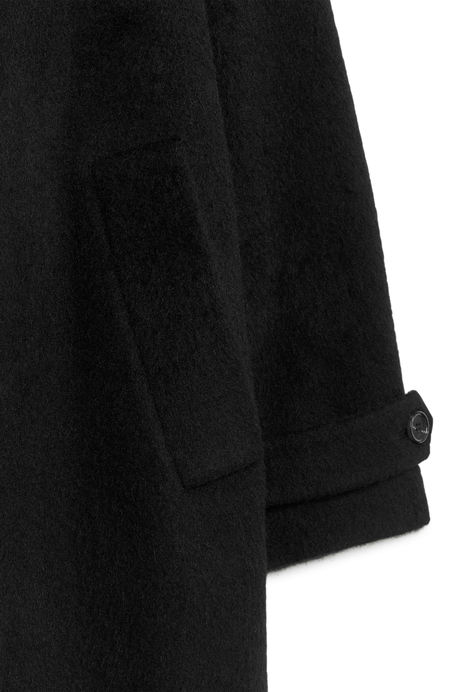 Oversized Wool Coat - Black - 5